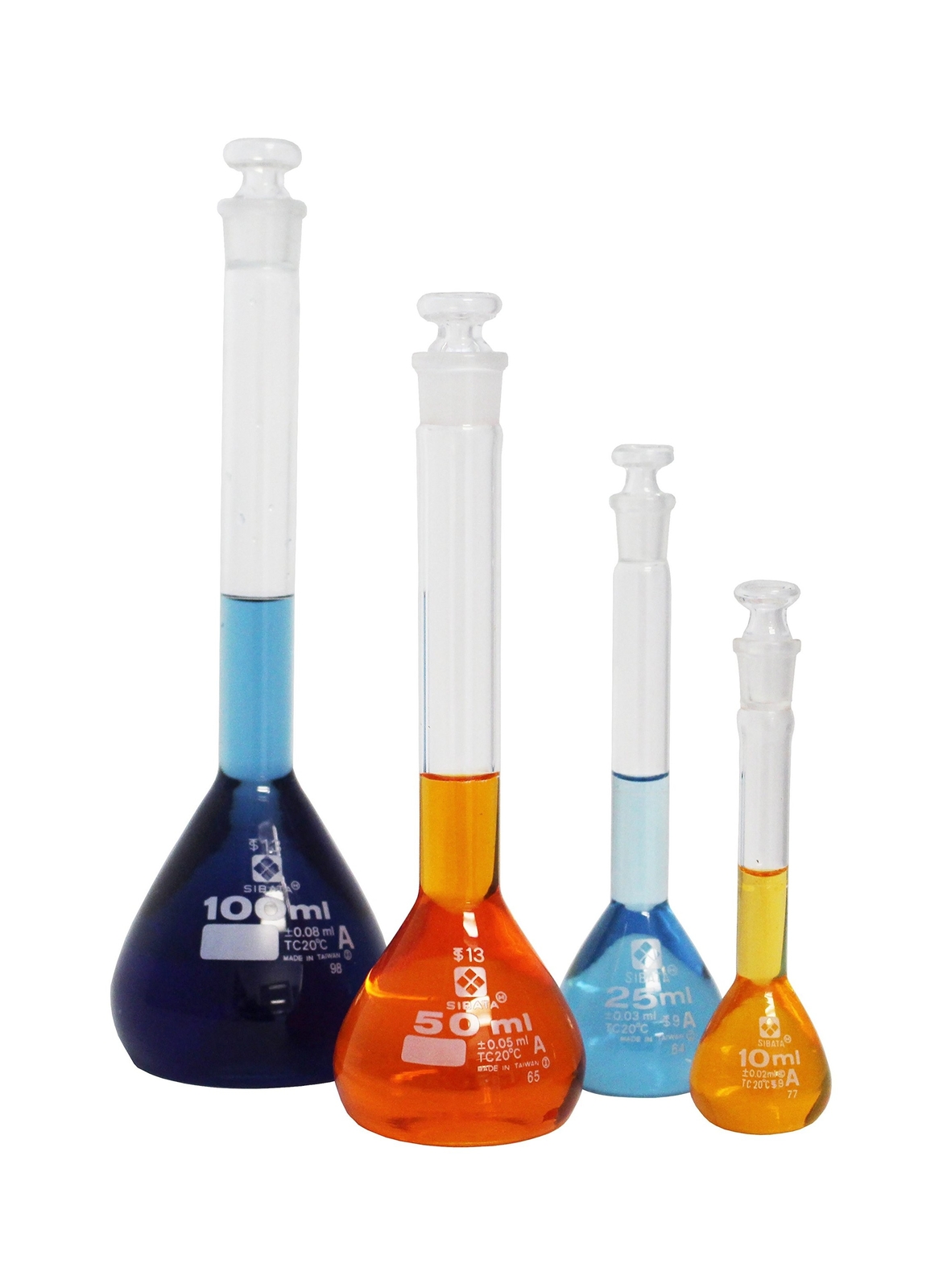 Vee Gee Scientific 202GK-004 Class A Volumetric Flask Glassware Kit in 4 Capa…