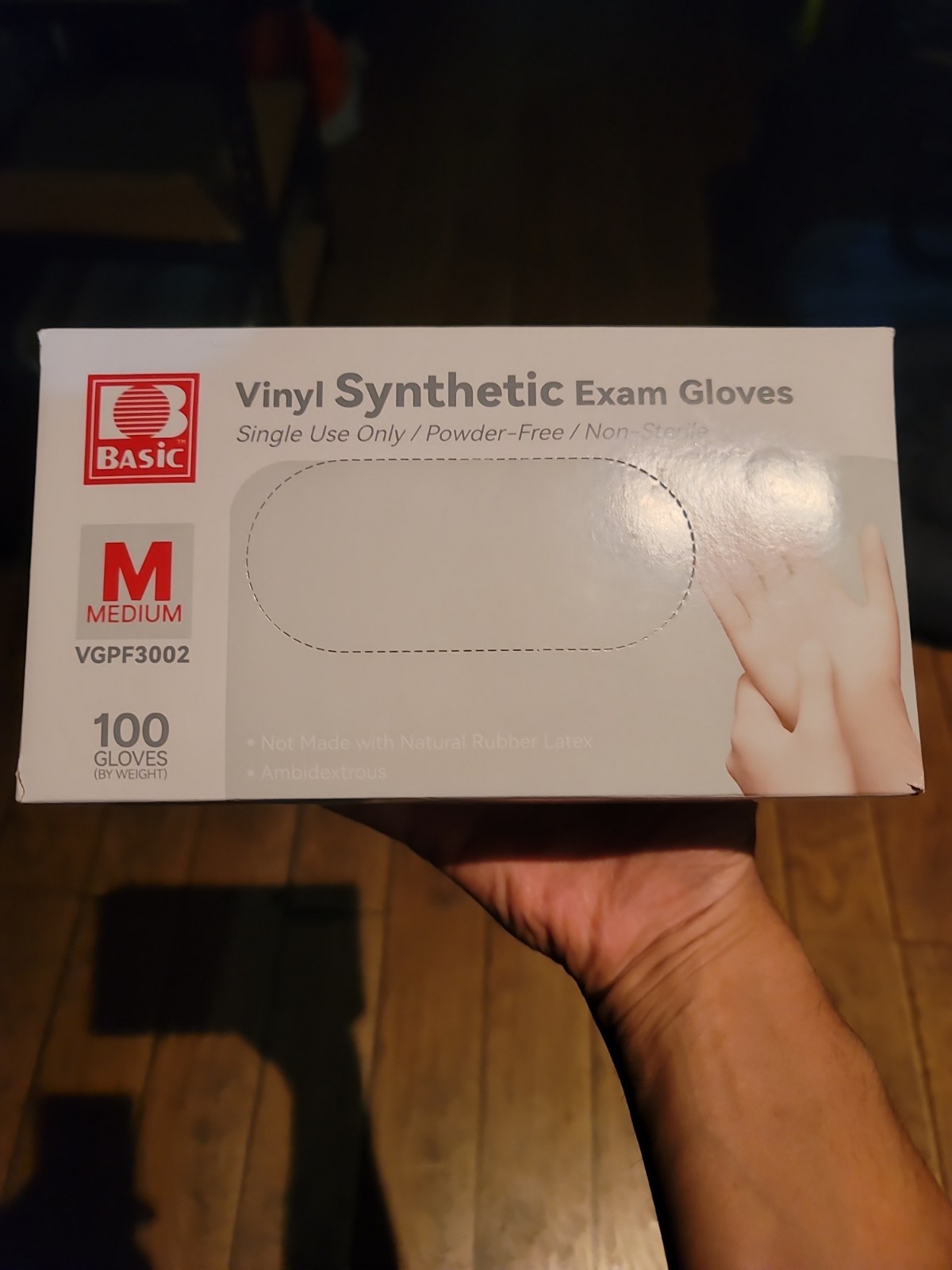 Basic Medium Clear Vinyl Synthetic Exam Gloves – Case of 1000 (VGPF 3002)