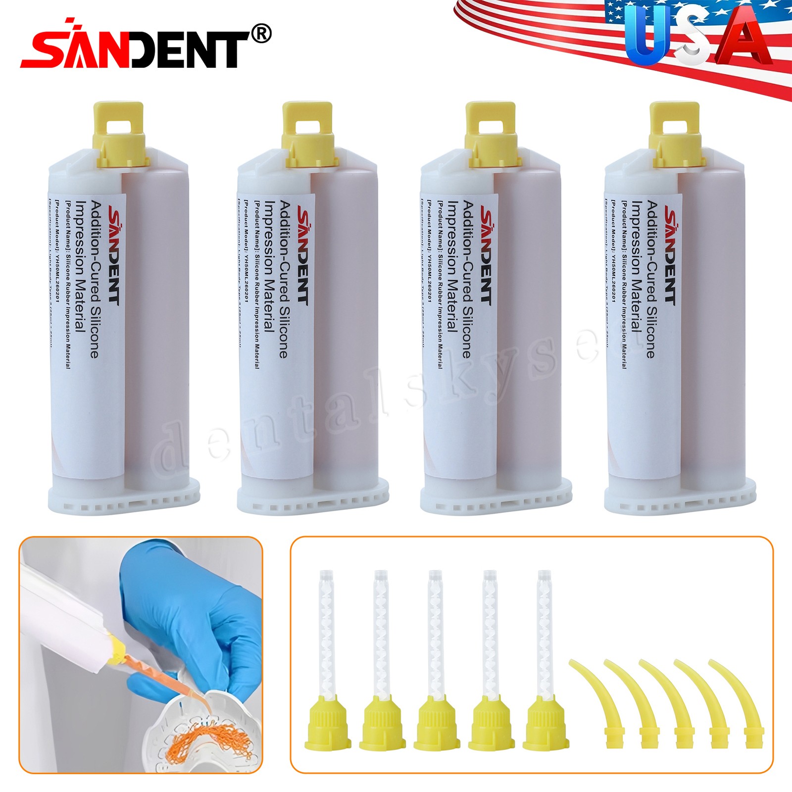 4 SANDENT Light Body Fast Set Impression Material VPS, Dental PVS