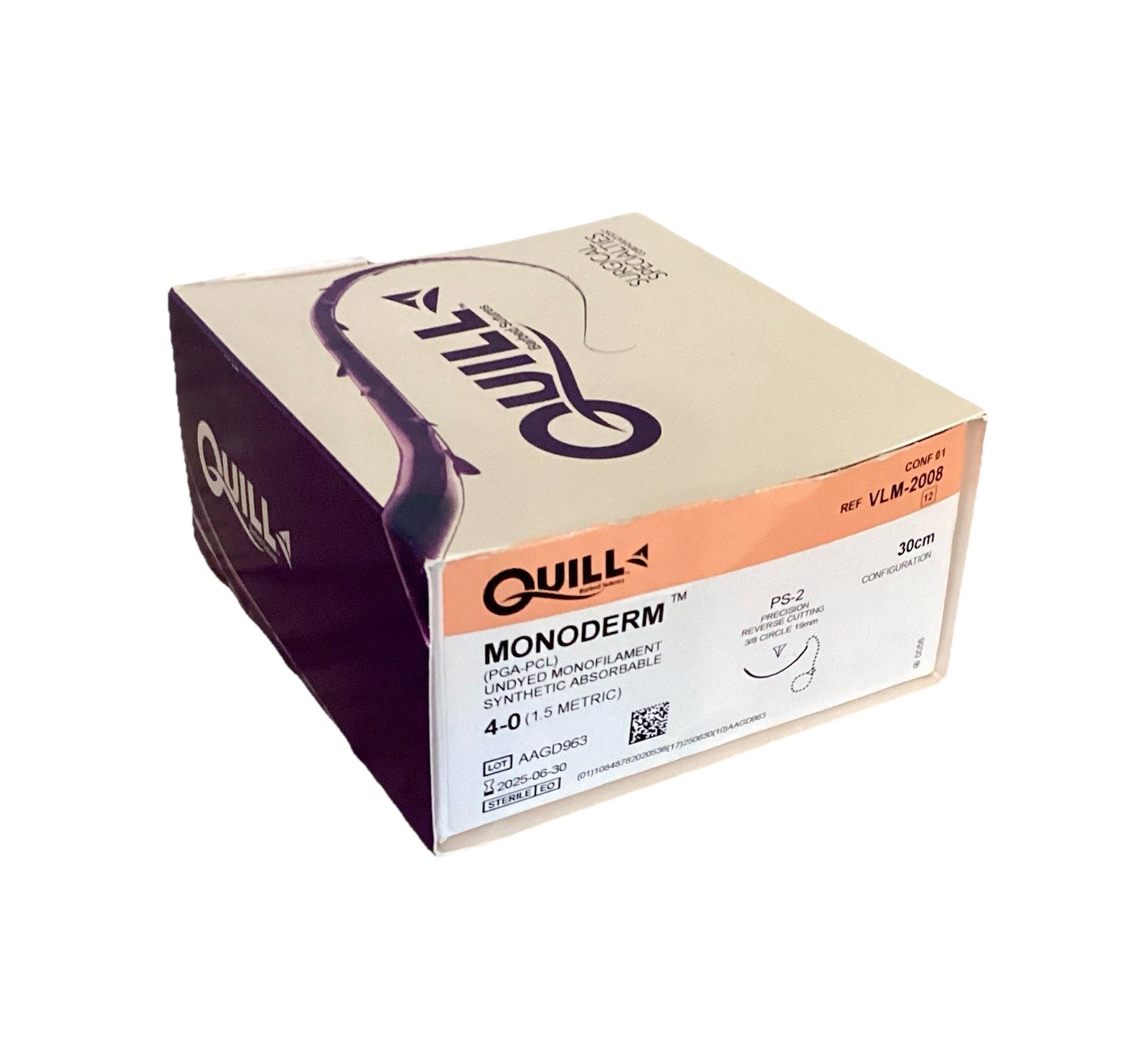 Surgical Training Sutures Quill Monoderm Absorbable Sz 4-0 Exp. 2025