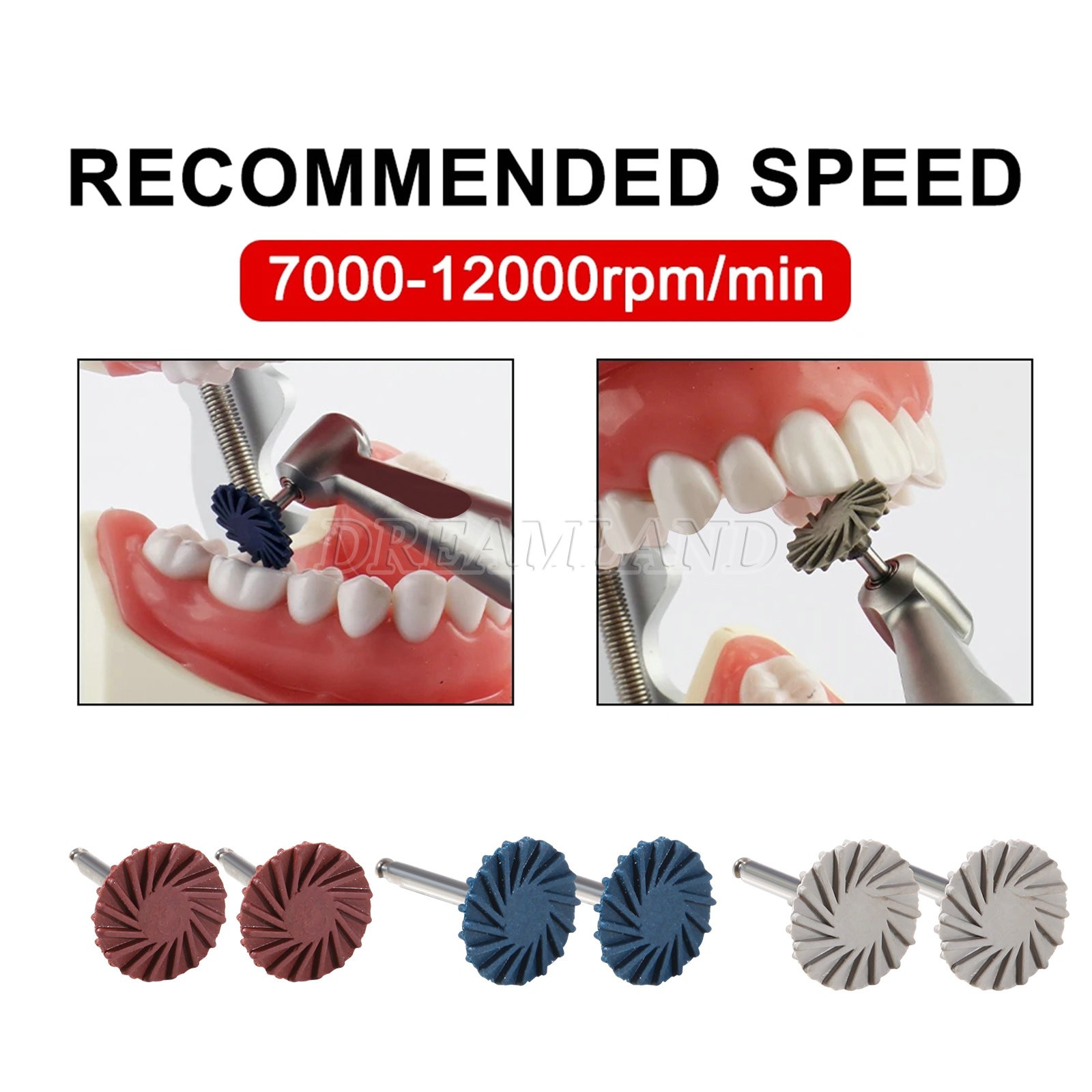 Dental Composite Polishing Kit Diamond RA Polisher Burs For Contra Angle 2.35mm