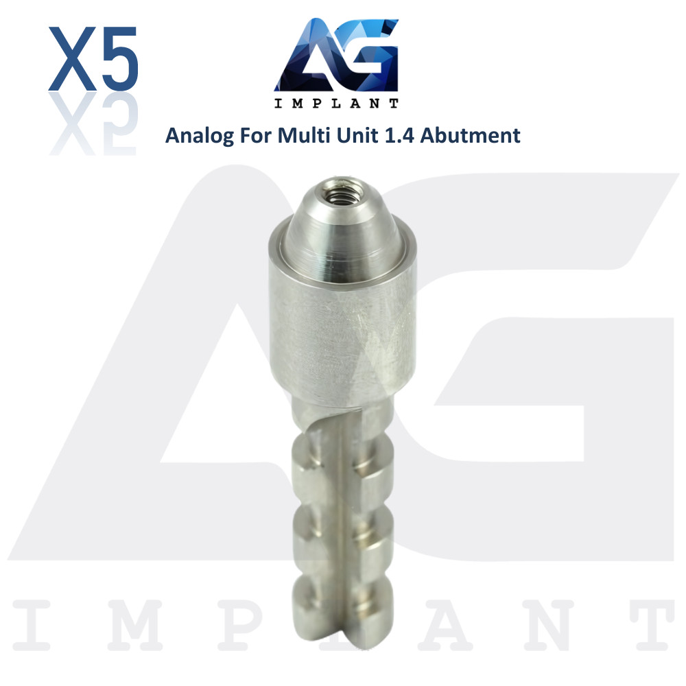 5 Dental Analog Multi Unit 1.4mm Prosthetic Int Hex System Stainless Steel