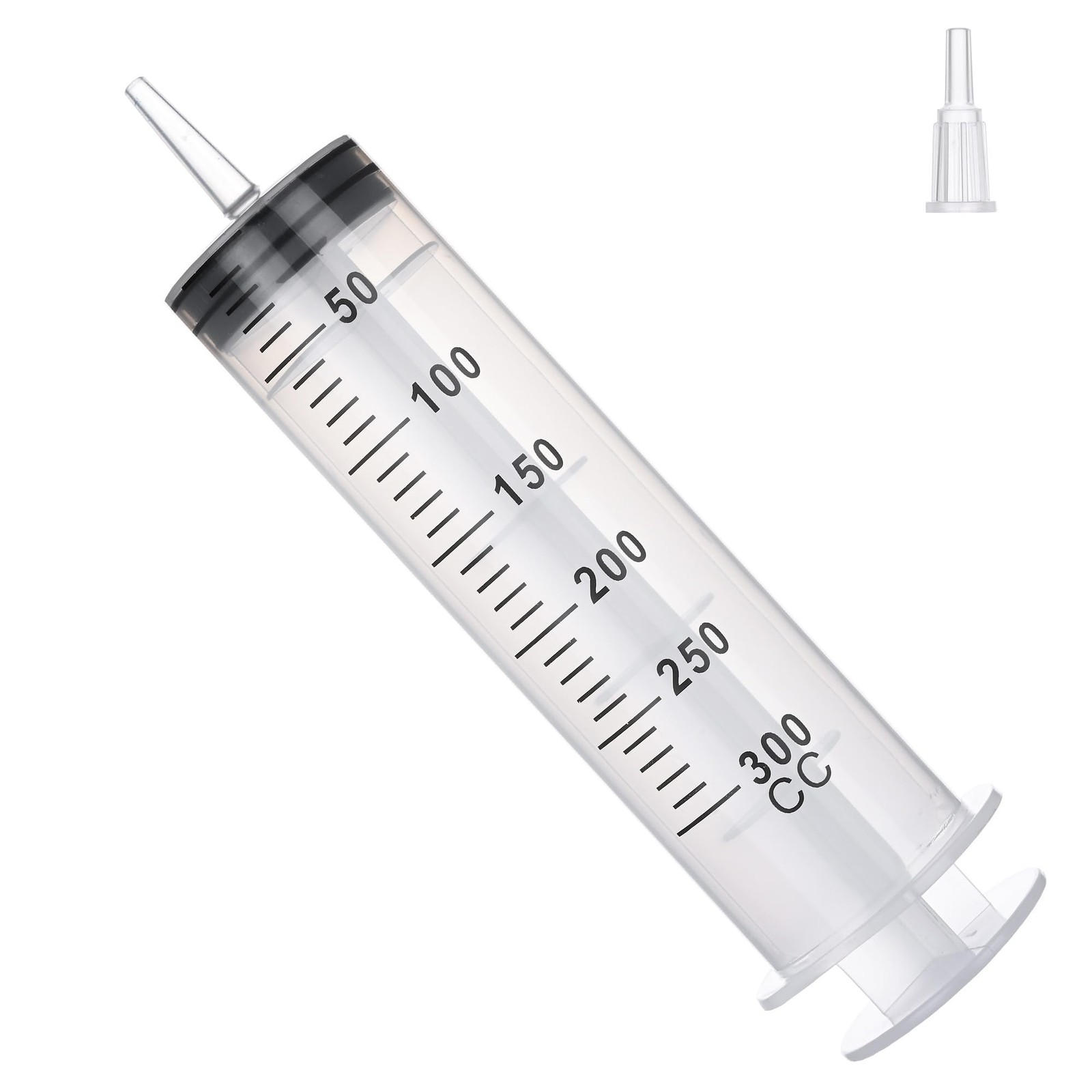 300mL Syringe for Liquid – Large Plastic Syringe with Tip Adapter for Scienti…