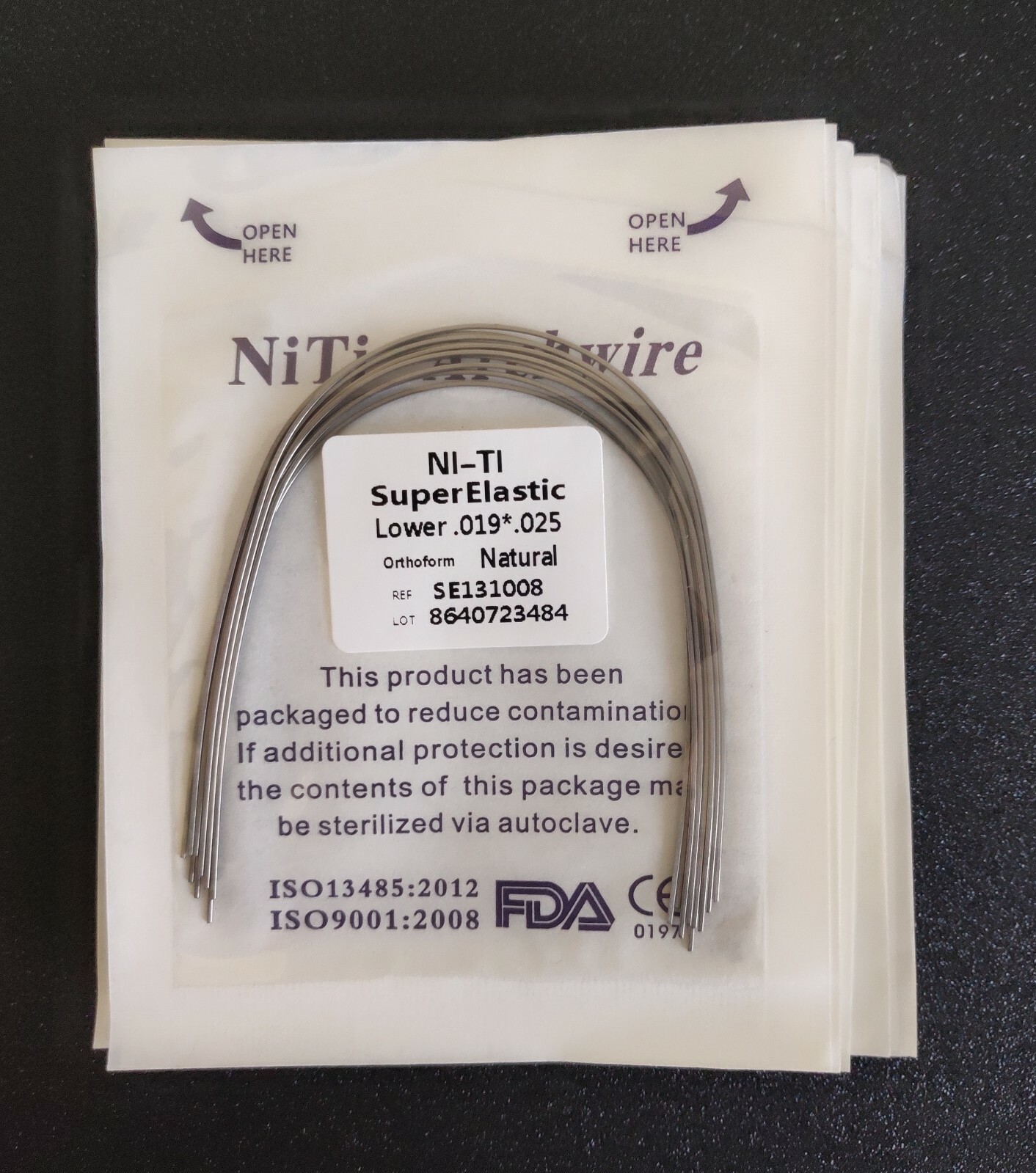 Orthodontic Wire Rectangular Super Elastic Niti Arch Wire Bows Nature Form