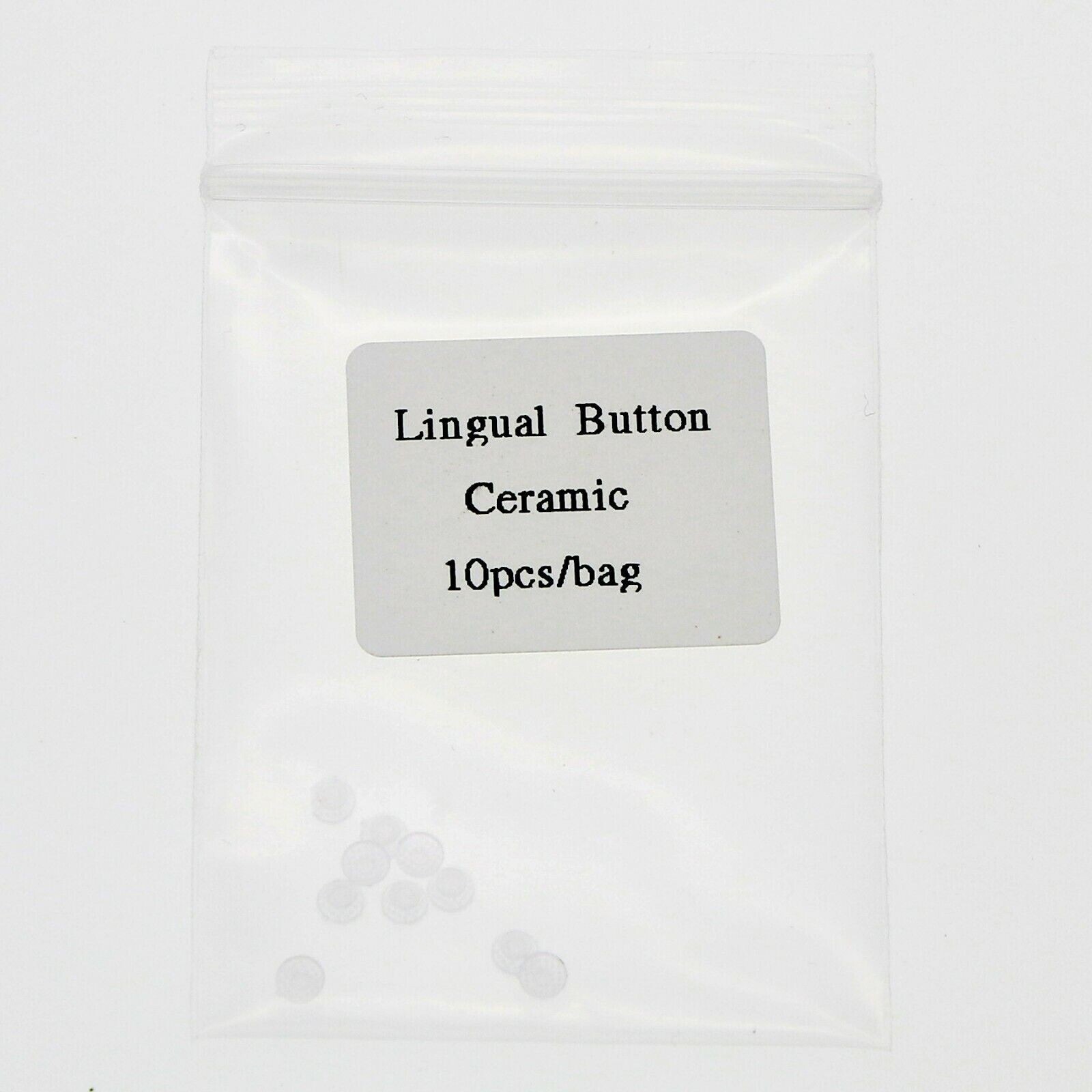 100Pcs Orthodontic Ceramic Clear Lingual Button Traction Hook Round Base Mesh US