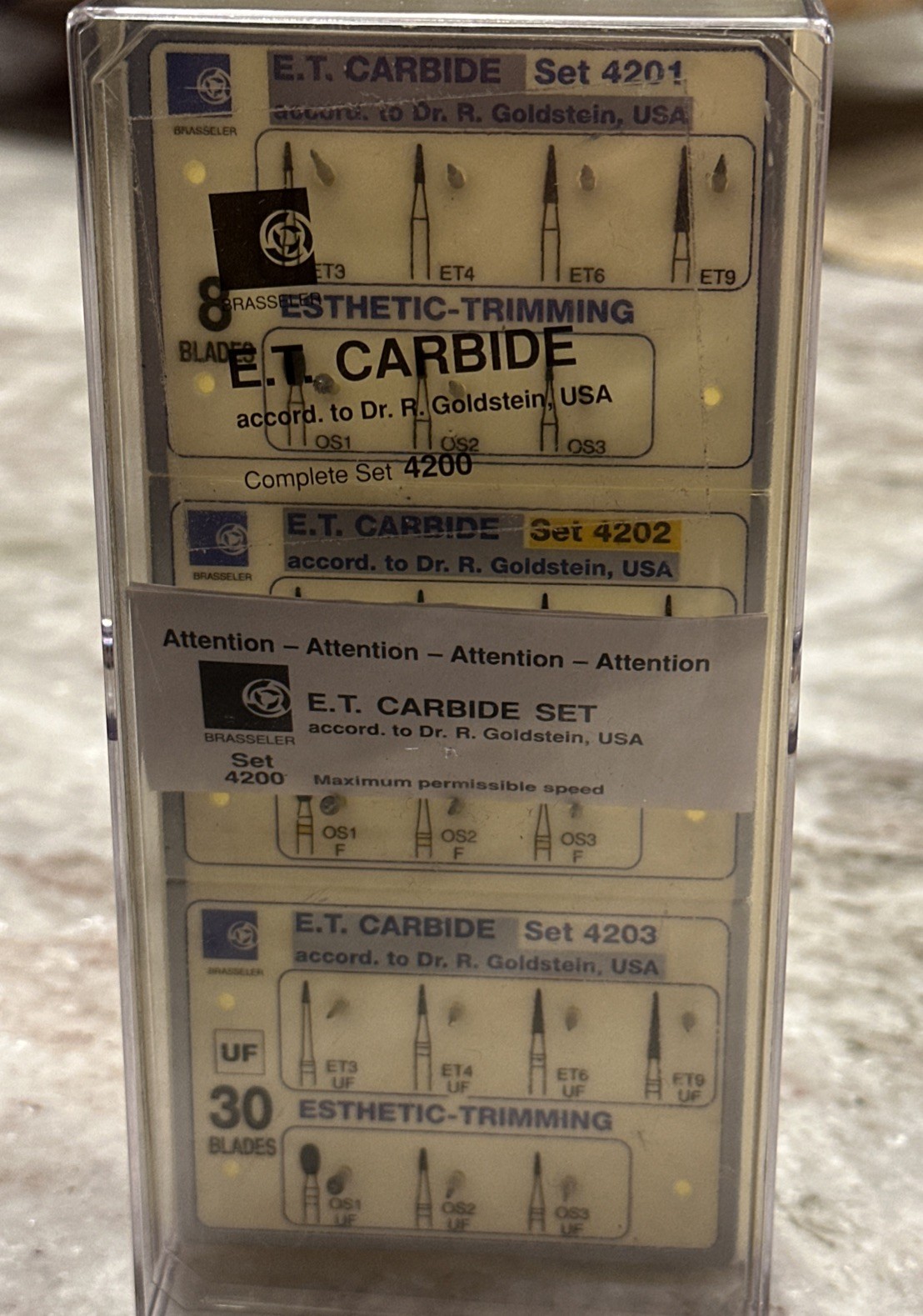 Brasseler ET Carbide Dental Blades 4200 Set Includes 4201, 4202, 4203 – 21 Total