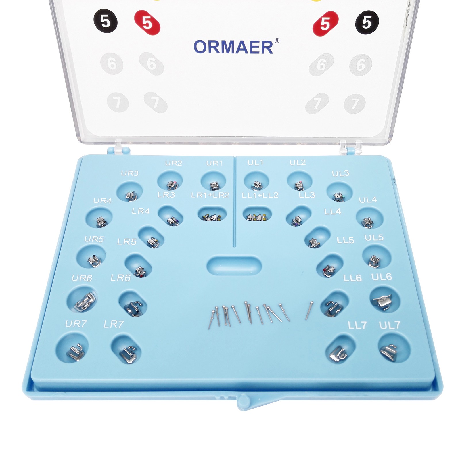 Dental Orthodontic ORMAER Self-Ligating Bracket&Buccal Tube Roth MBT 022