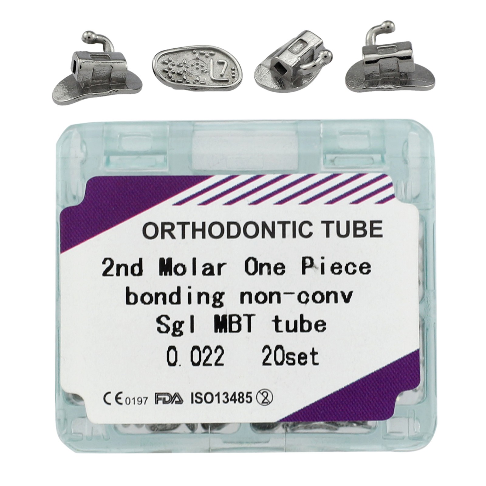 20 Kits Dental Orthodontic Monoblock Buccal Tubes 2nd Molar MBT 0.022 Bondable