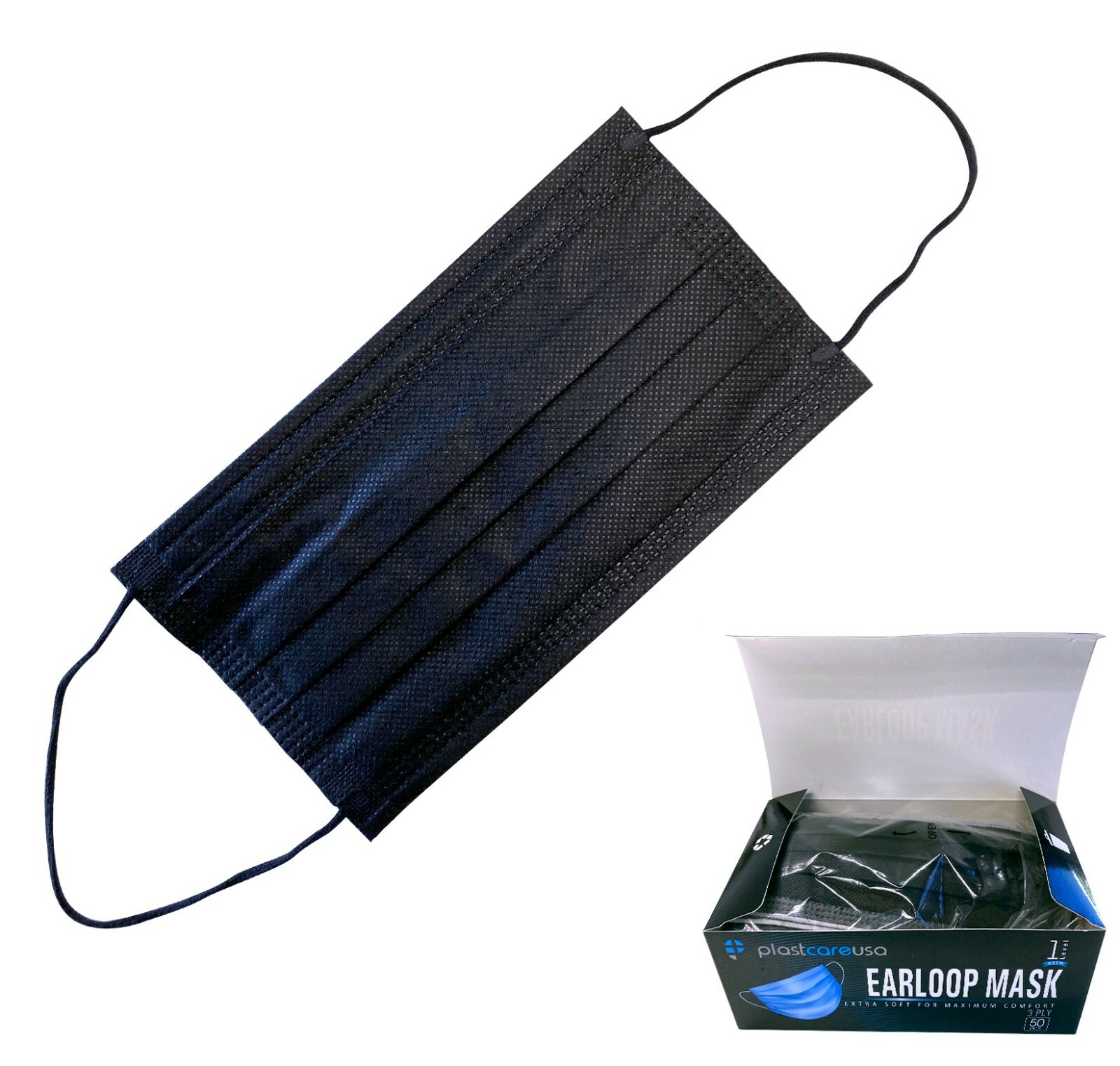 ASTM Ear Loop Disposable Face Masks (Box of 50) (Choose Your Color & Protection)