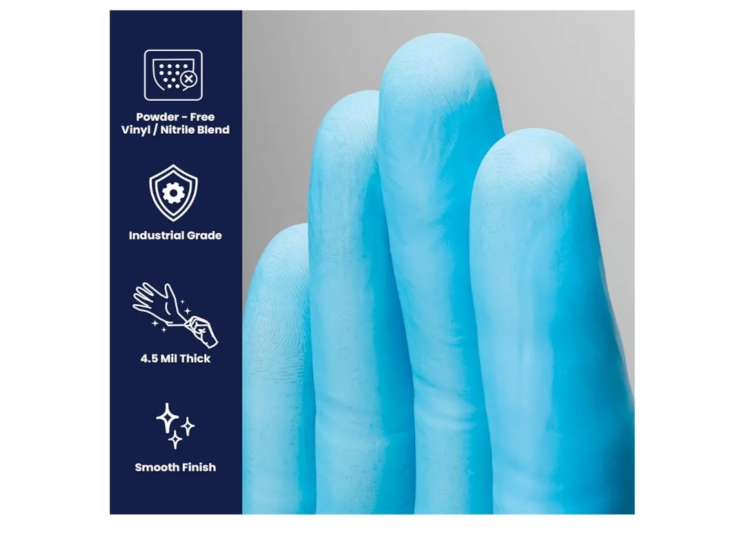 1000 Ct Powder Free Vinyl Nitrile Blend Disposable Gloves Medium 10 BOXES OF 100