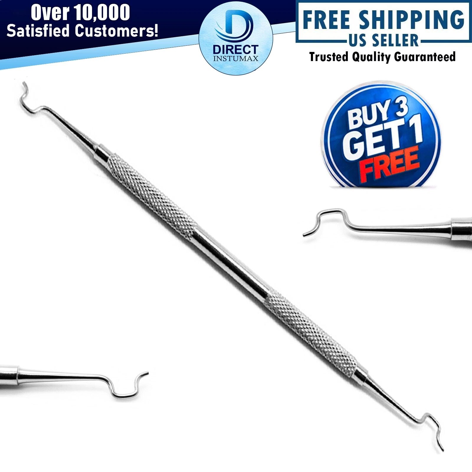 3Pcs Orthodontic Dental Archwire Placing Set – Braces Tweezer Ligature Scaler CE