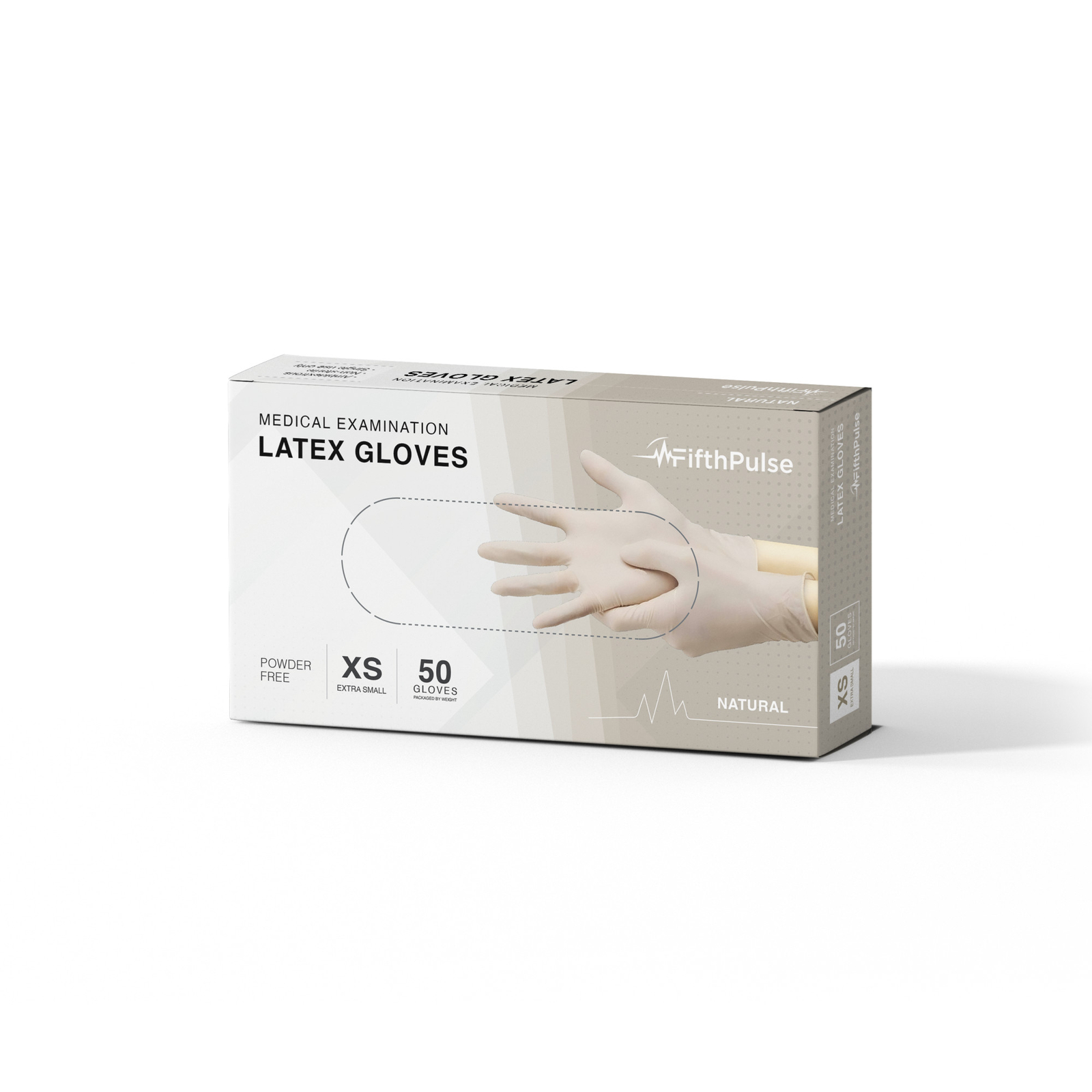 FifthPulse Medical Exam Latex Gloves Powder Free Disposable 100 Ct L Natural