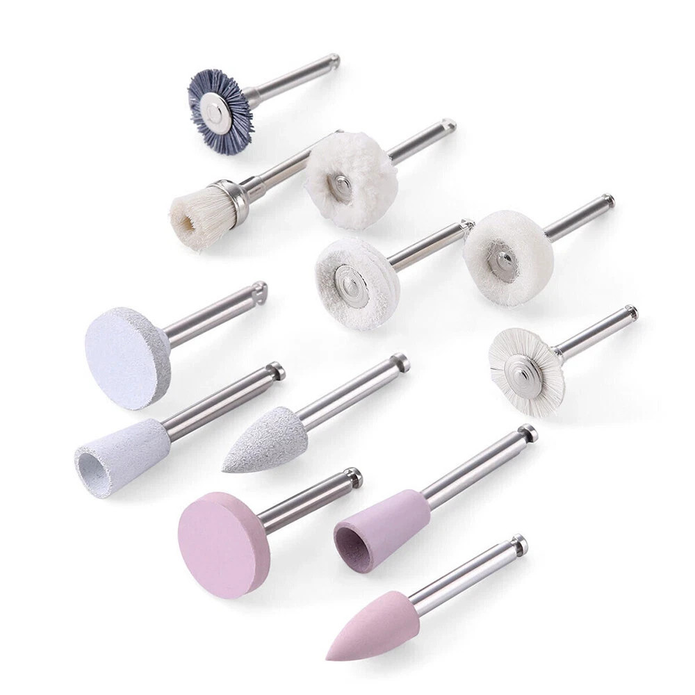 12 Pcs/Kit Dental Lab Composite Diamond Burs RA Contra Brush Composite Polishing