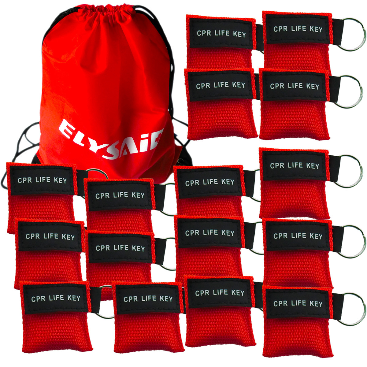 100pcs/pack CPR MASK Disposable Face Shield One Way Valve With KeyChian Pouch