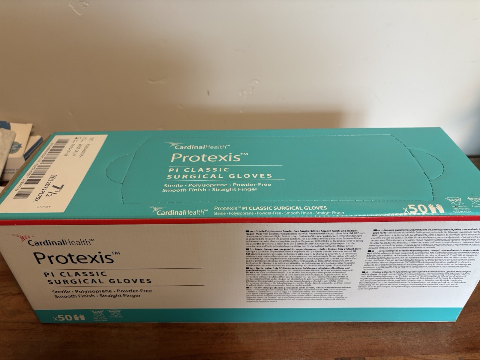 NEW BOX OF 50 PAIRS PROTEXIS PI ORTHO SURGICAL GLOVE SIZE 7.5