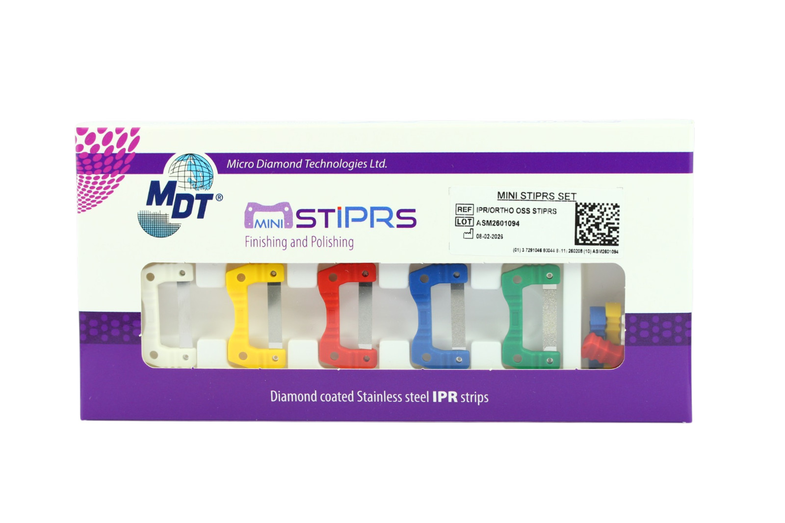 1x MDT Diamond Mini Strips One Sided 5pcs Color Coded Finishing Kit