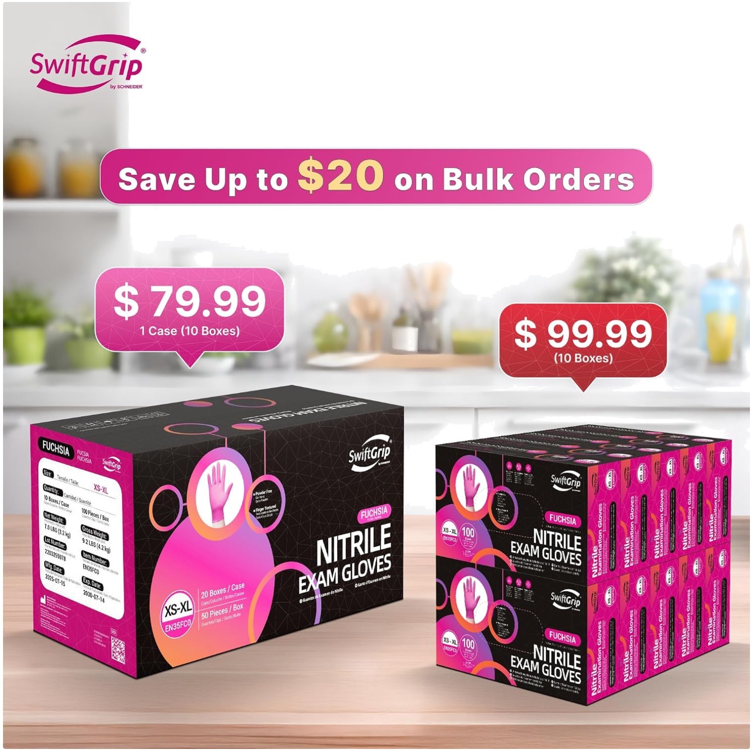 Fuchsia Powder-Free Gloves – Disposable, Latex-Free, 1000ct