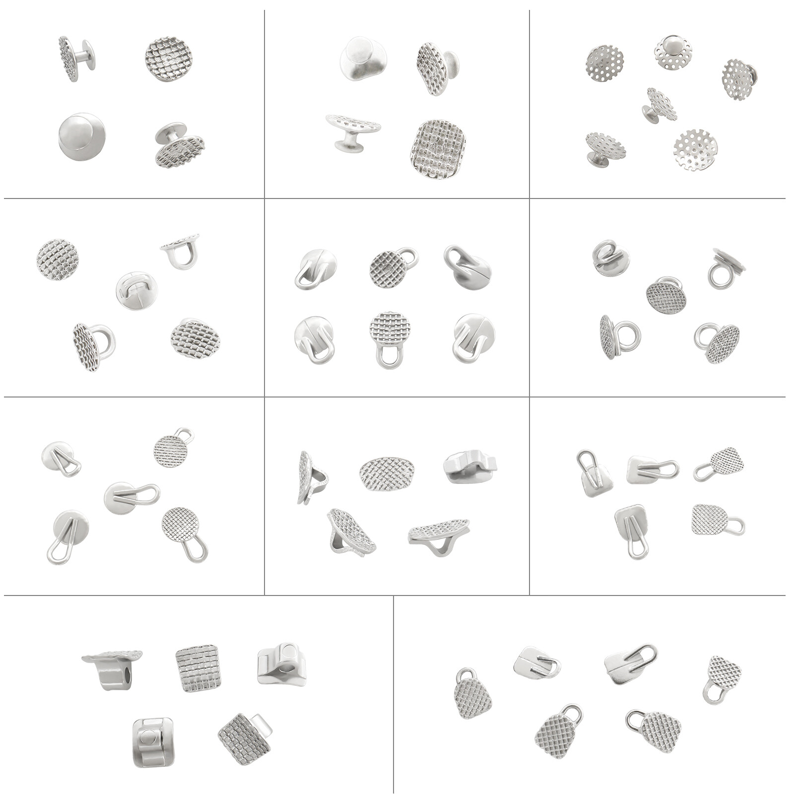ETERFANT Dental Ortho Lingual Buttons Round Bondable/Rectangular/Button Chains