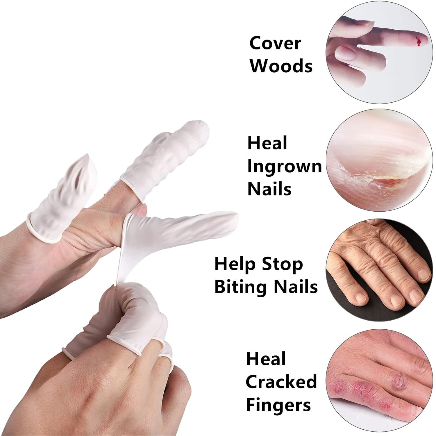 400 Count Latex Finger Cots Large Fingertip Gloves Disposable Finger