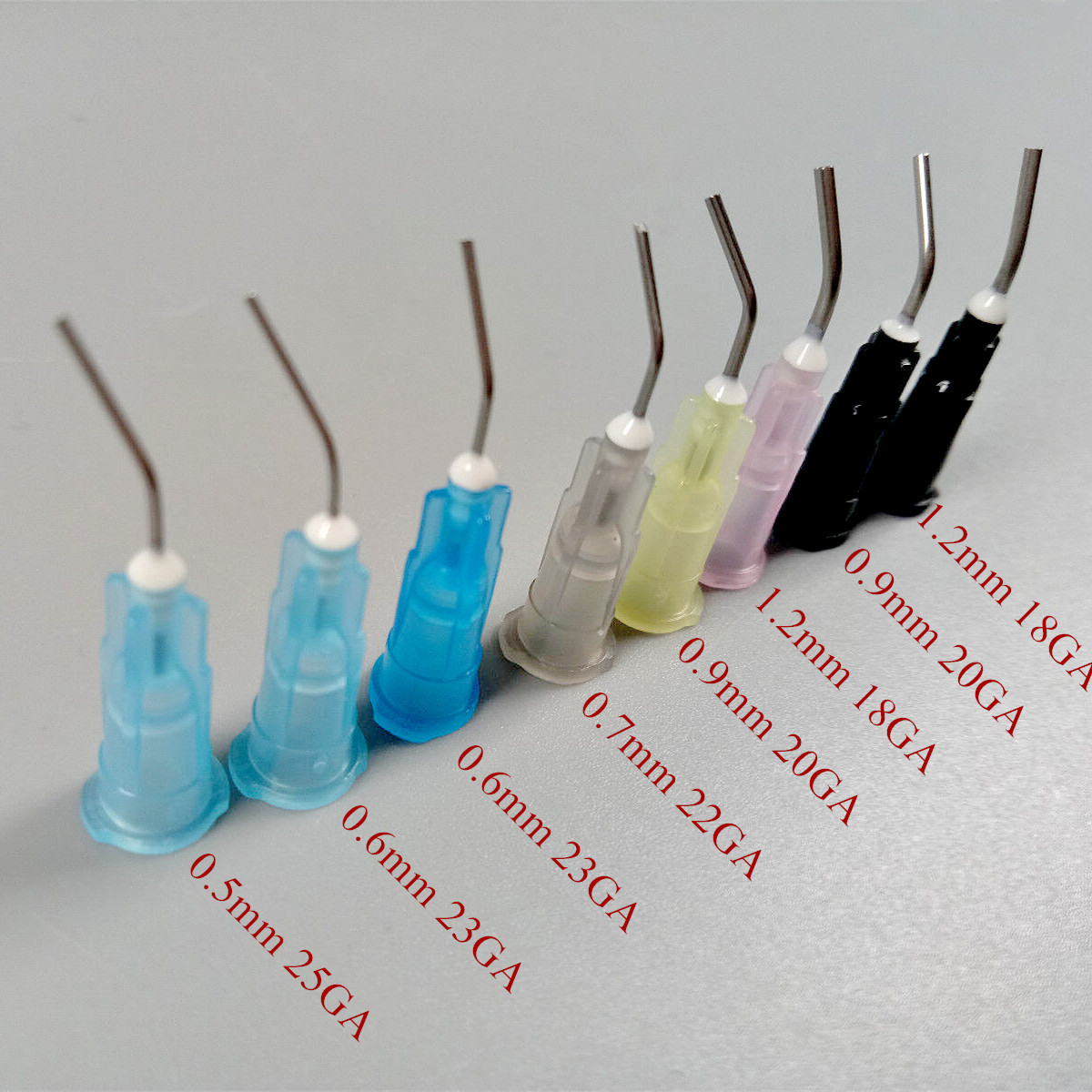 Disposable Safety Prebent Irrigation Needle Tip Flow Resin Conveyor Tips 8 Sizes