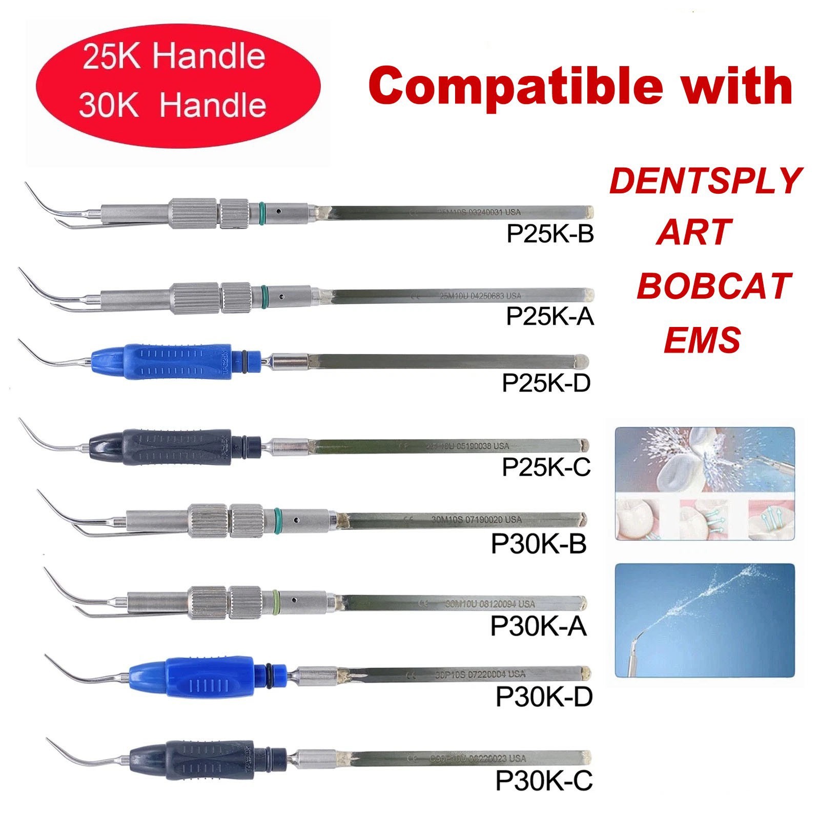 DMXDENT Cavitron Dental Inserts Tips Ultrasonic 25k/30k Slim Series Fit EMS/ART.