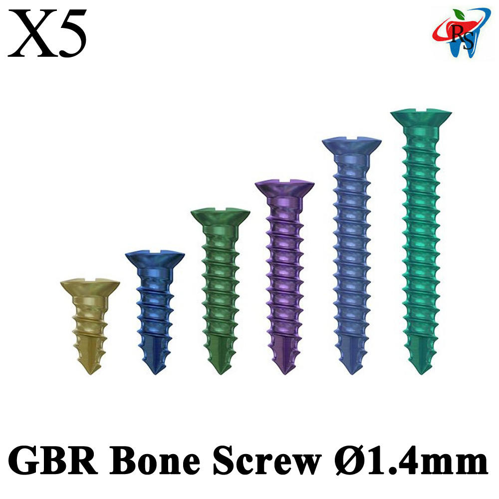 5pcs Dental GBR Bo ne Screw Ø1.4mm Surg ical Membrane Fixation