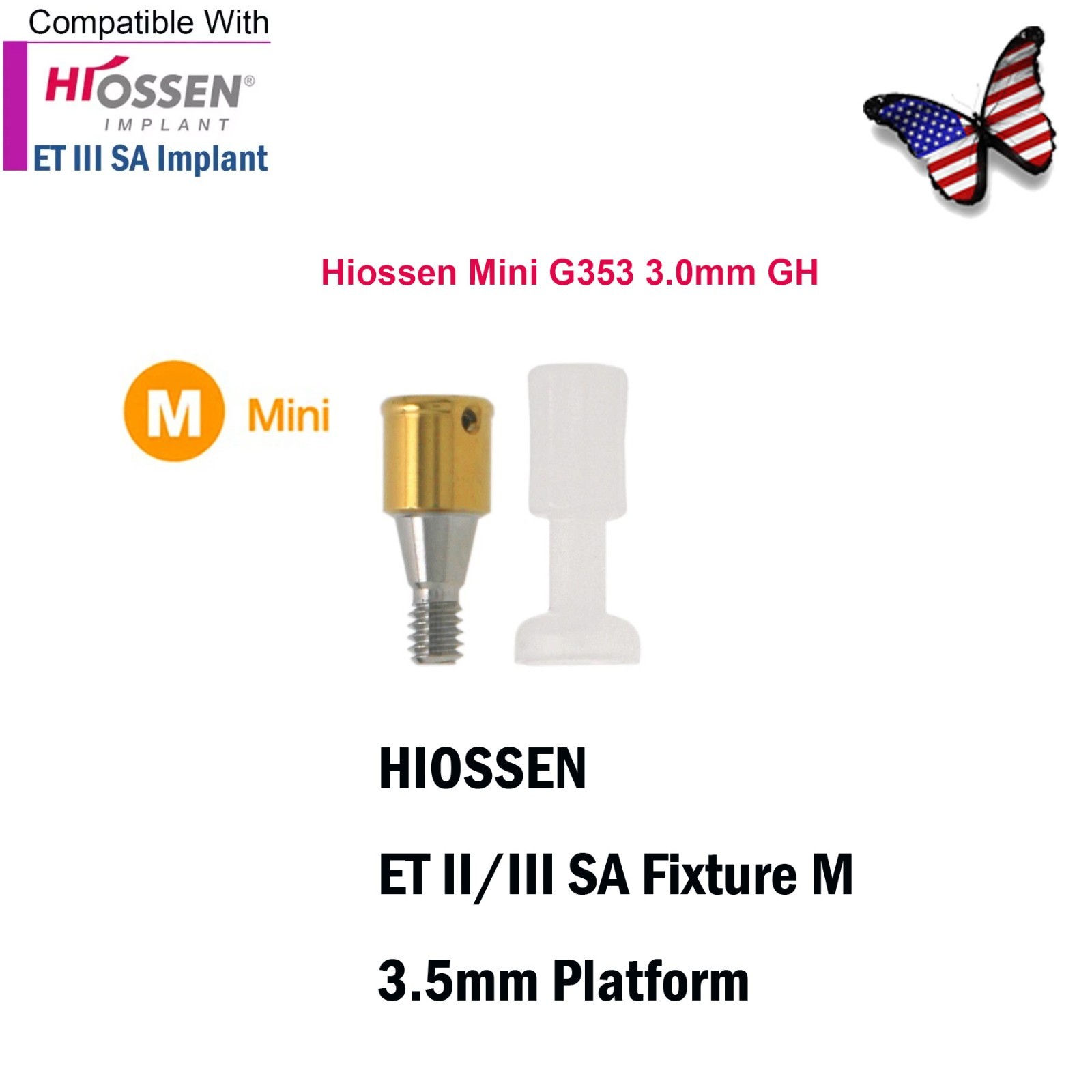 Dental Locator Abutment Compatible Hiossen Osstem Regular Mini Platform Titanium