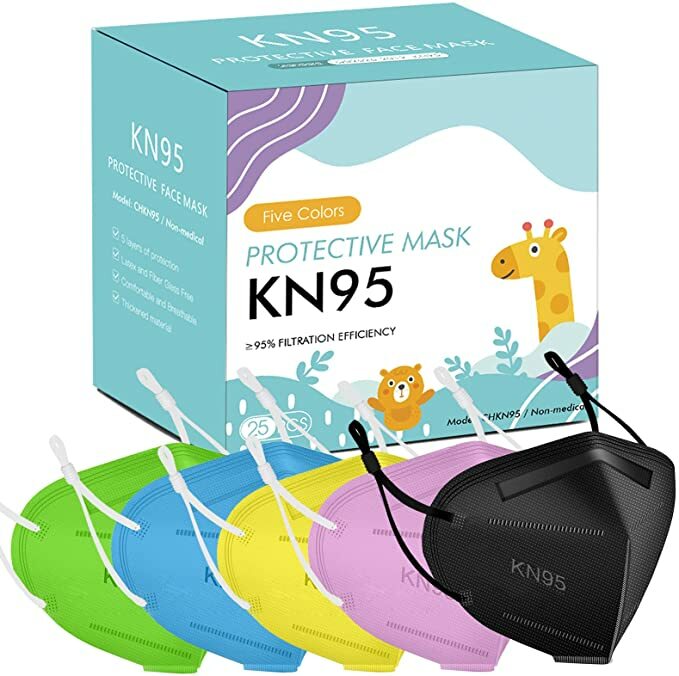 Lot of 2 KN95 Mask for Kids 5 Layers Cup Dust Mask with Adjustable Ear Loop 25pc