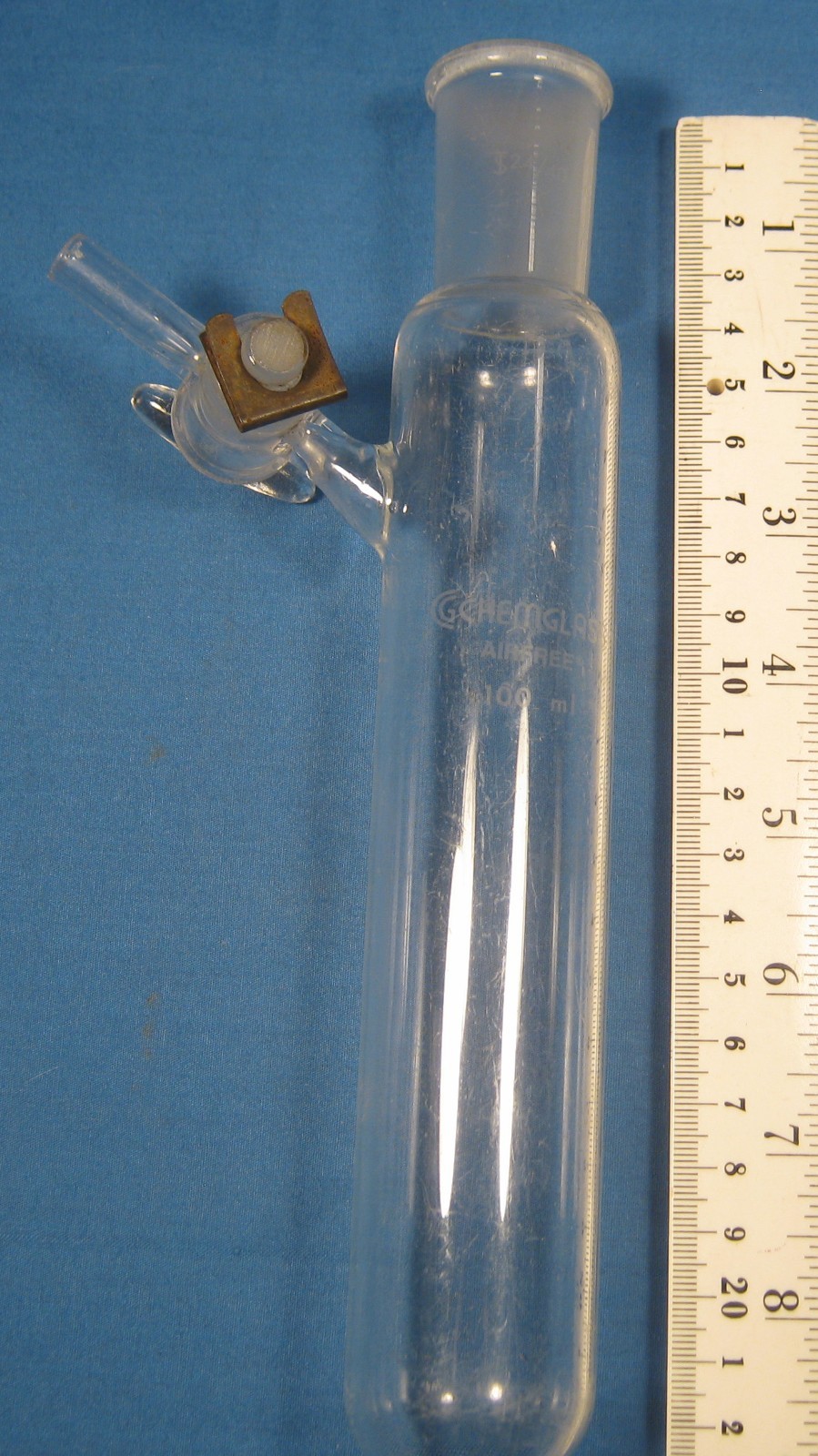 CHEMGLASS 100 ML STORAGE TUBE SCHLENK ALL GLASS 24/40 FREE SHIPPING T