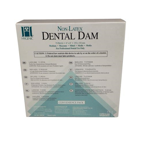 Coltene Whaledent H09106 Hygenic Non-Latex Dental Dam 6″x6″ Medium Green 75/Bx