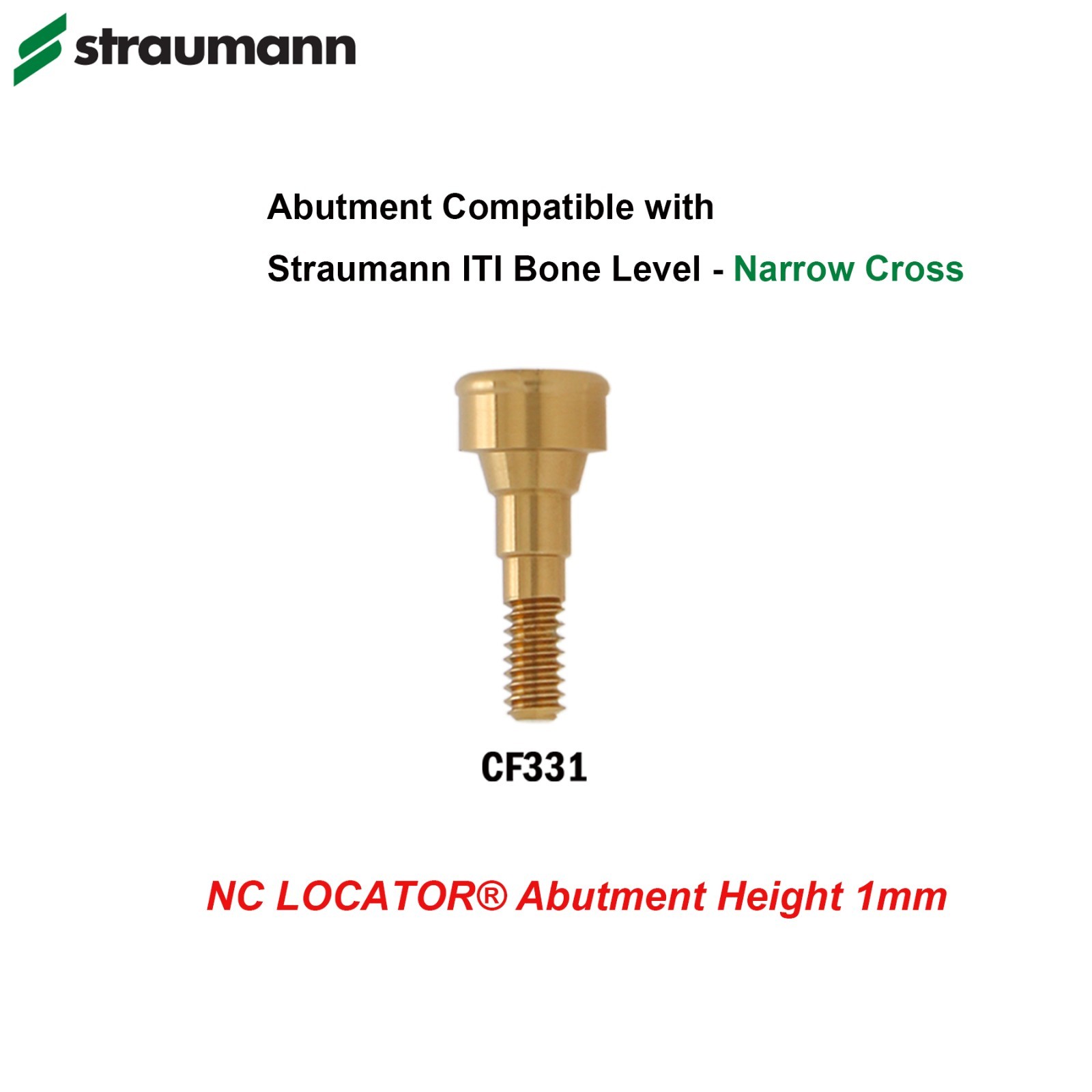 Locator Abutment & Retention Caps Compatible Straumann Bone Level Narrow/Regular