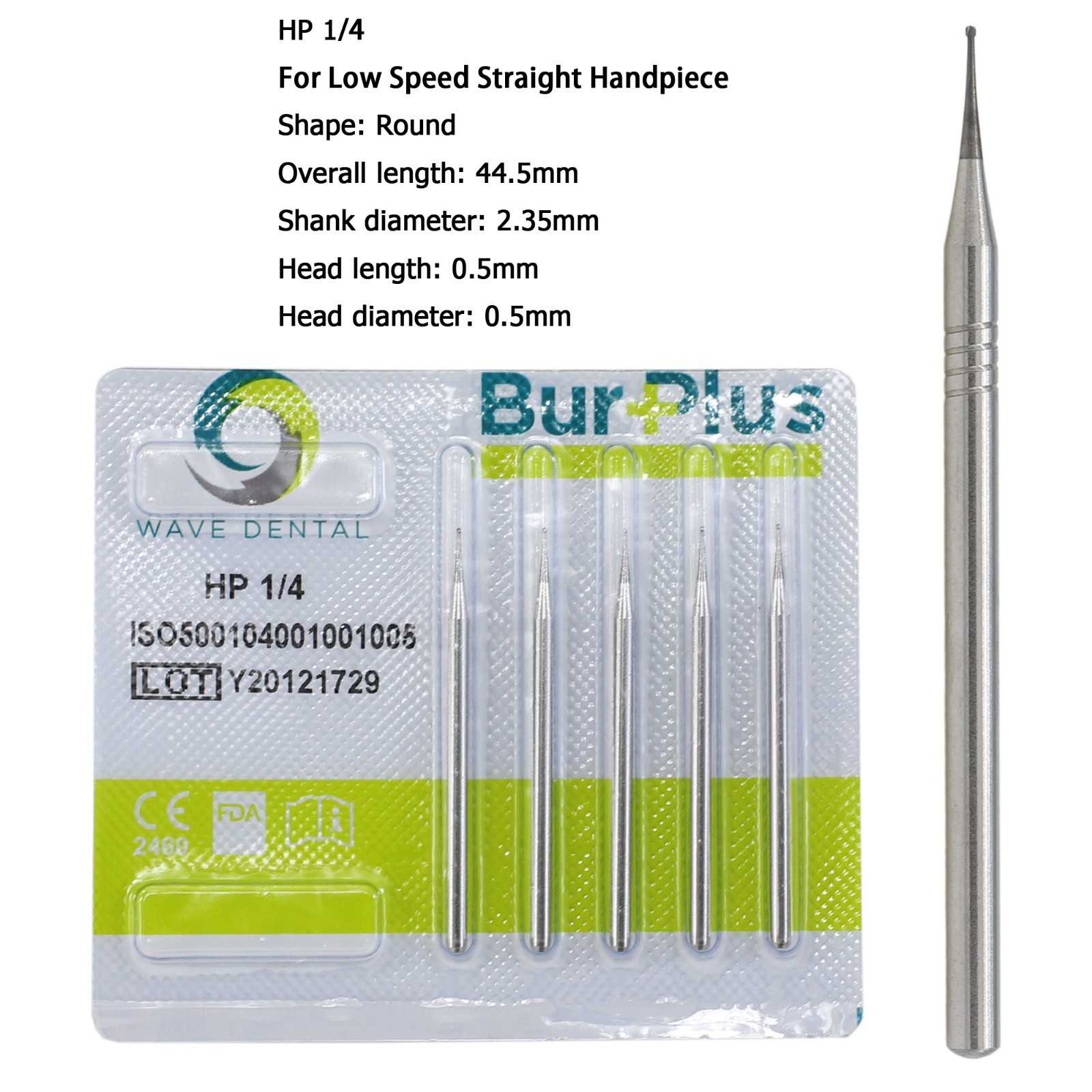 Wave Dental HP Carbide Burs Surgical Round Burs For Low Speed Straight Handpiece