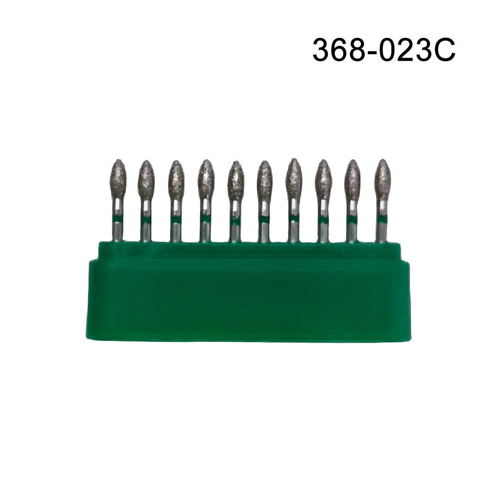 10 Pcs/Kit Dental FG Diamond Burs Football 368-023F/368-023C Pointed Fine Grit