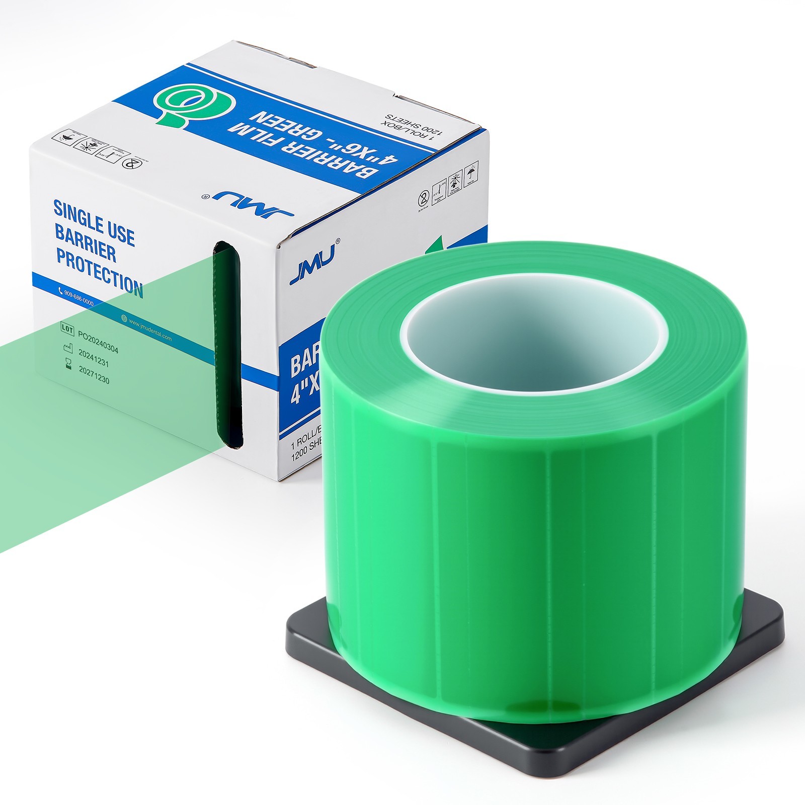 JMU Dental Barrier Film 4″ x 6″ 1200 Sheets Barrier Tape with Dispenser Box