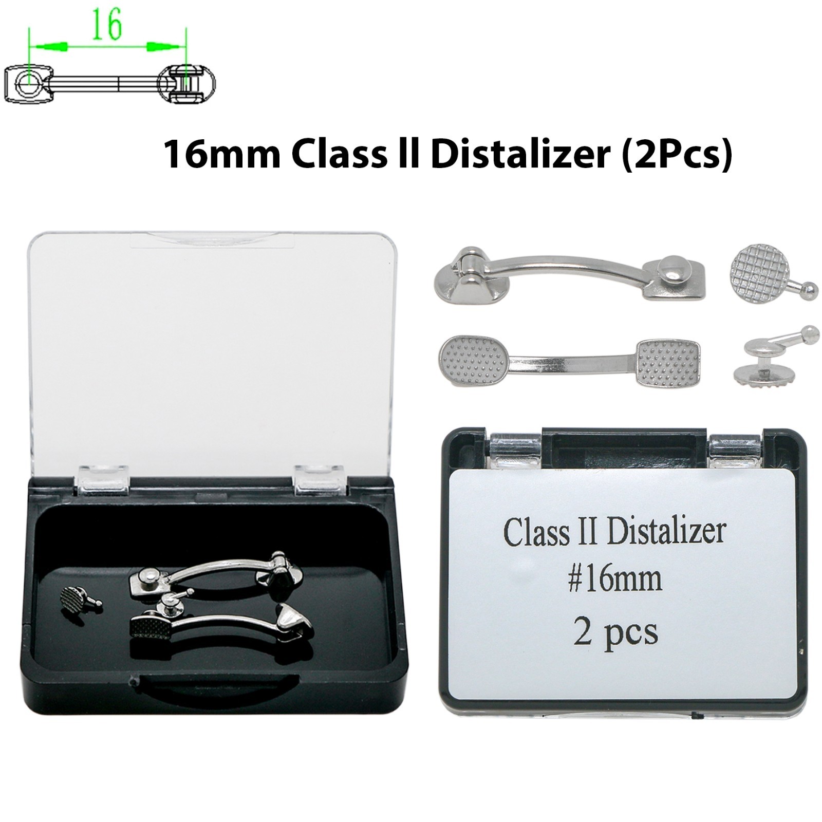 2Pcs/Pack Dental Orthodontic Class ll Distalize Connects Maxillary Canine Metal