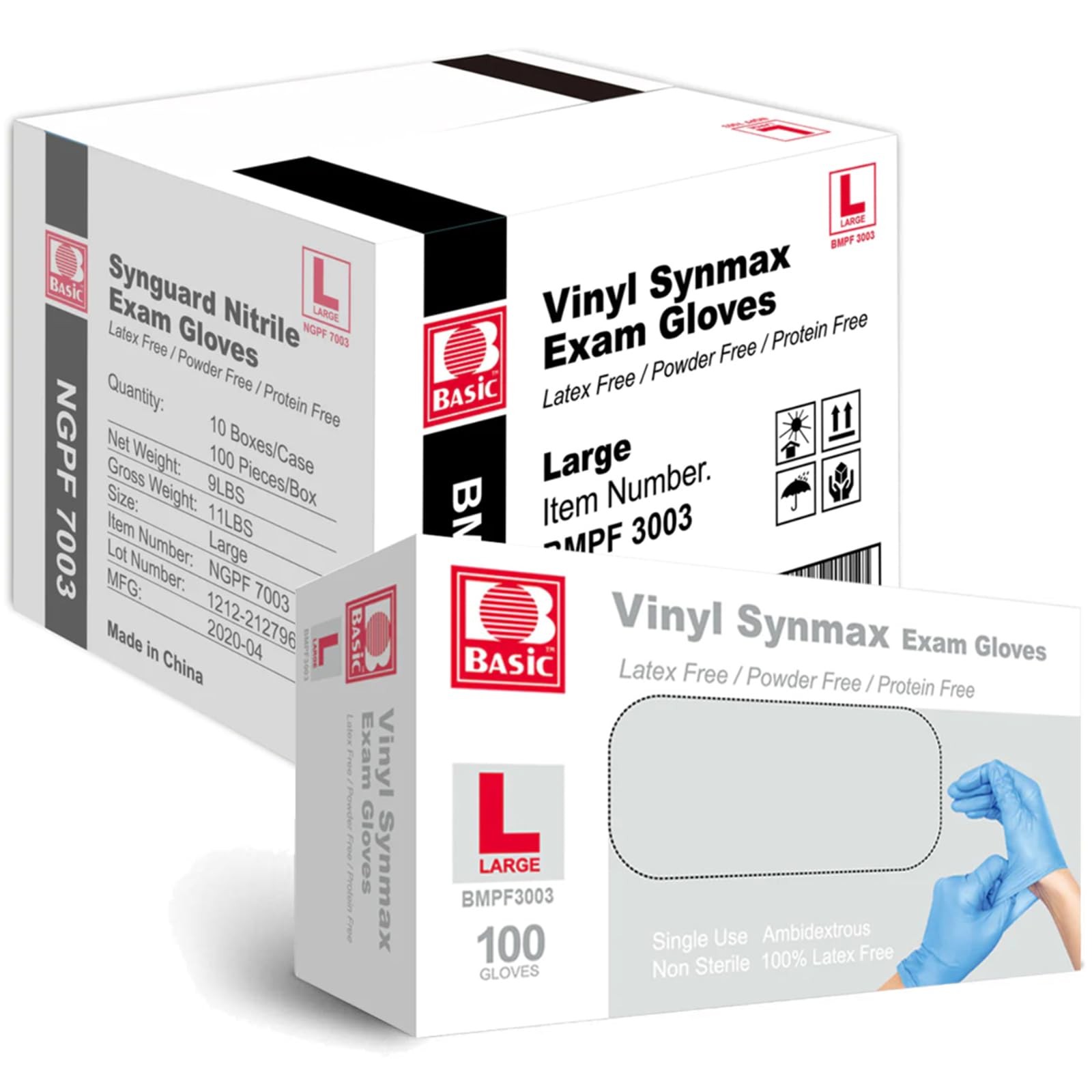 INTCO Basic Medical Synmax Vinyl Exam Gloves,Disposable Gloves LatexFree & P…