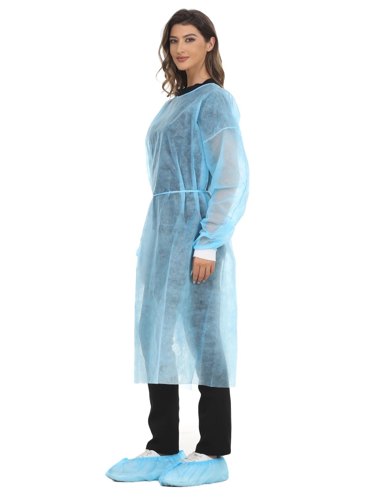 Disposable Isolation Gown Polypropylene Lab Gowns Knit Cuff Long Sleeve Pack …