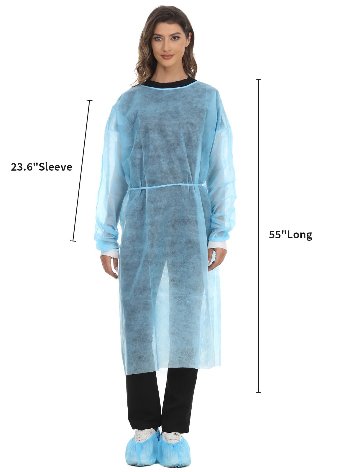 Disposable Isolation Gown Polypropylene Lab Gowns Knit Cuff Long Sleeve Pack …