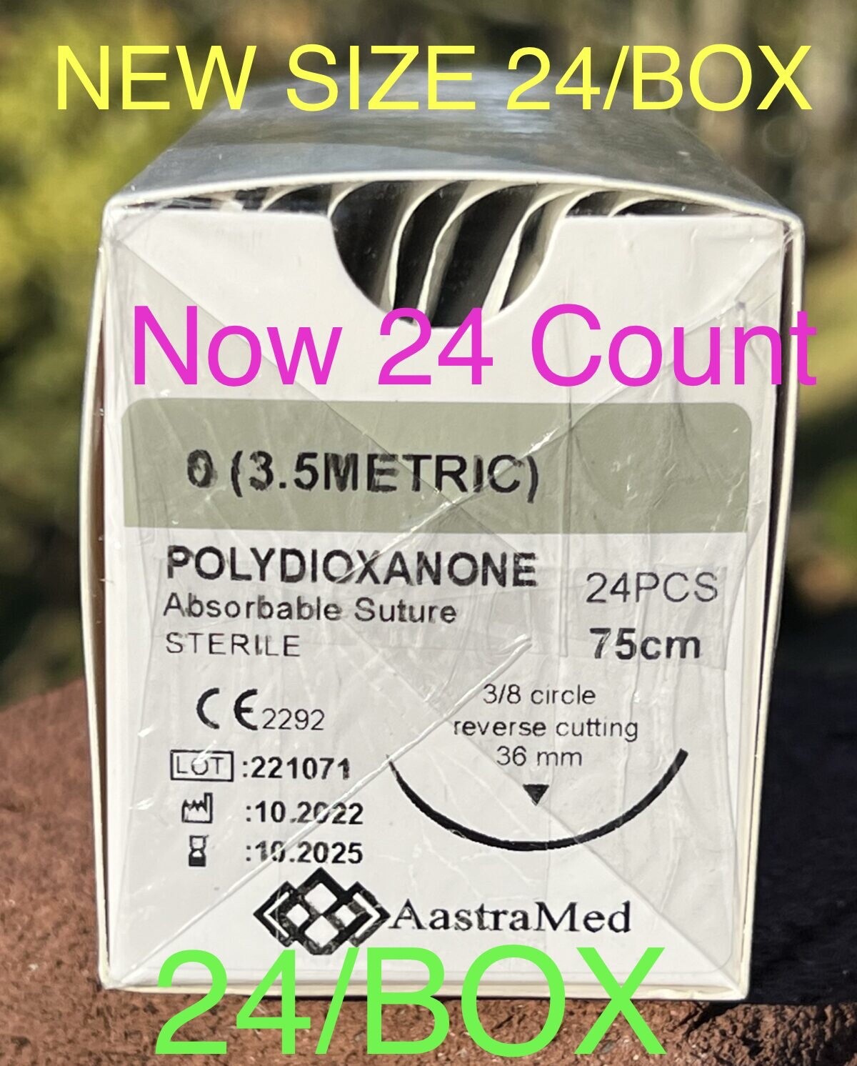 0/0 PDS/PDO 24/Box Veterinary Dental Surgical Suture Polydioxanone $2.54 Each