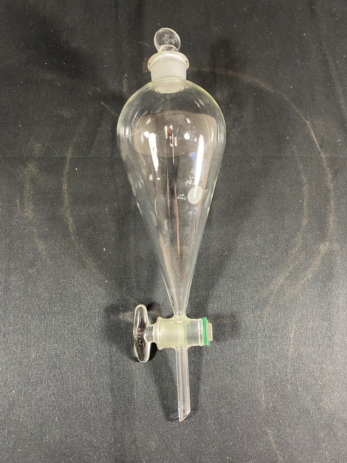 PYREX Glass 500mL Squibb #27 Stopper 4mm Stopcock Separatory Funnel 6400-500