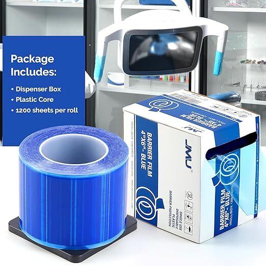 6 Rolls JMU Dental Barrier Film Medical Tape Roll Adhesive 1200 Sheets 4″x6″