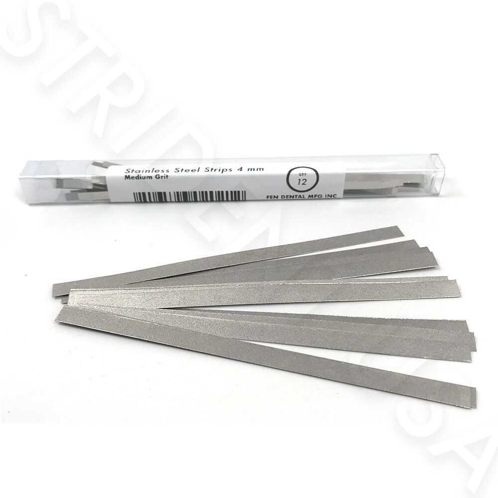 Stainless Steel Dental Polishing Strips 6 mm MEDIUM GRIT 12 strips