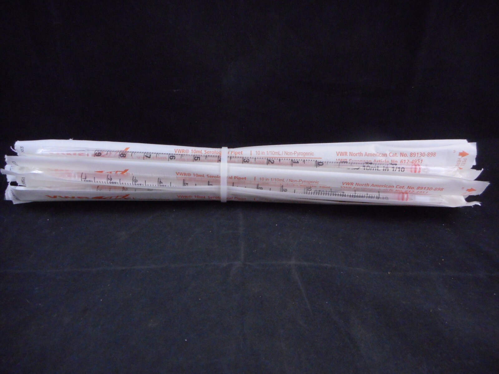 VWR Plastic 10mL Serological Pipet Polystyrene Orange 0.10mL 89130-898 14/PACK