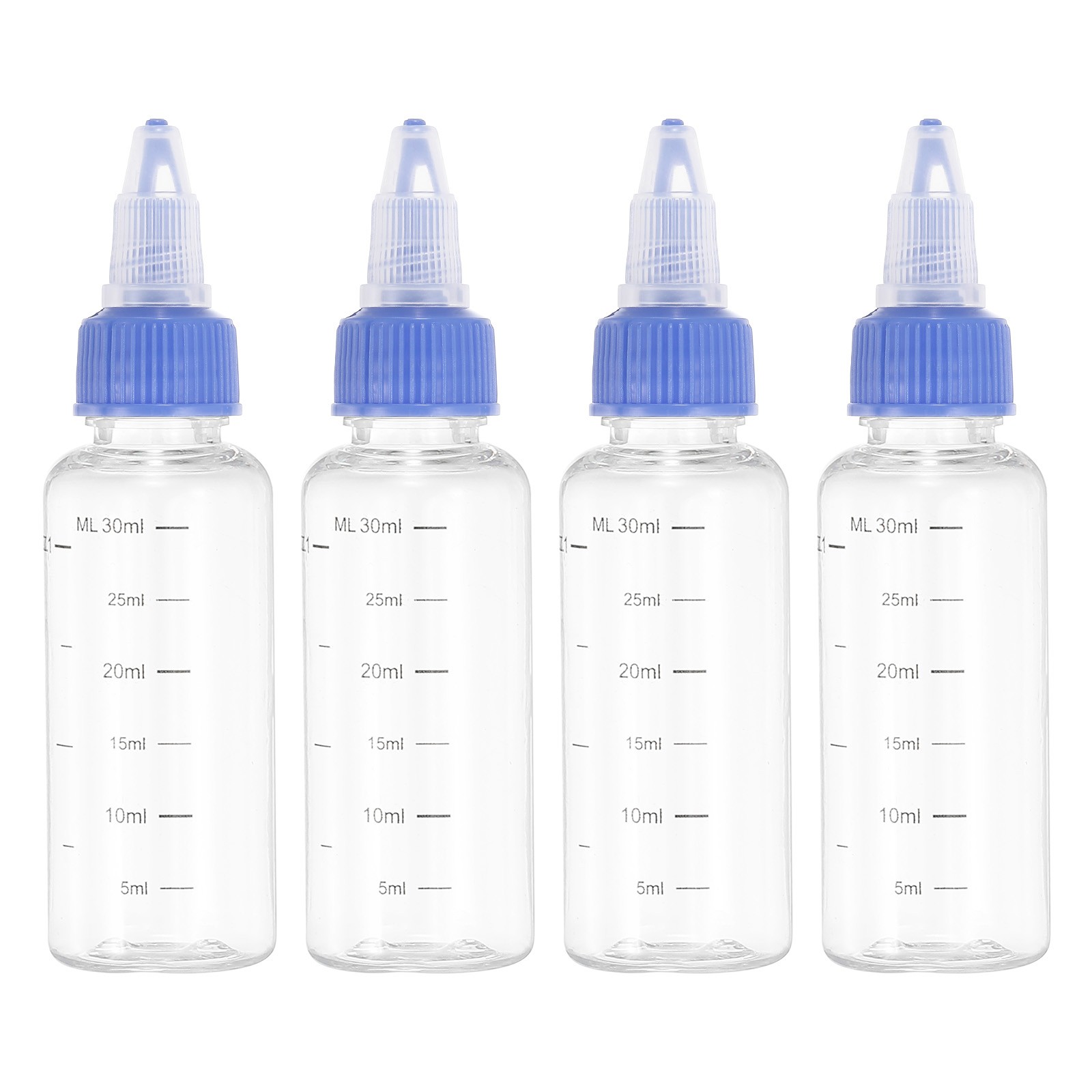 4Pcs 30 Ml/1 oz Squeeze Bottles with Twist Cap Dispensing Bottle Transparent
