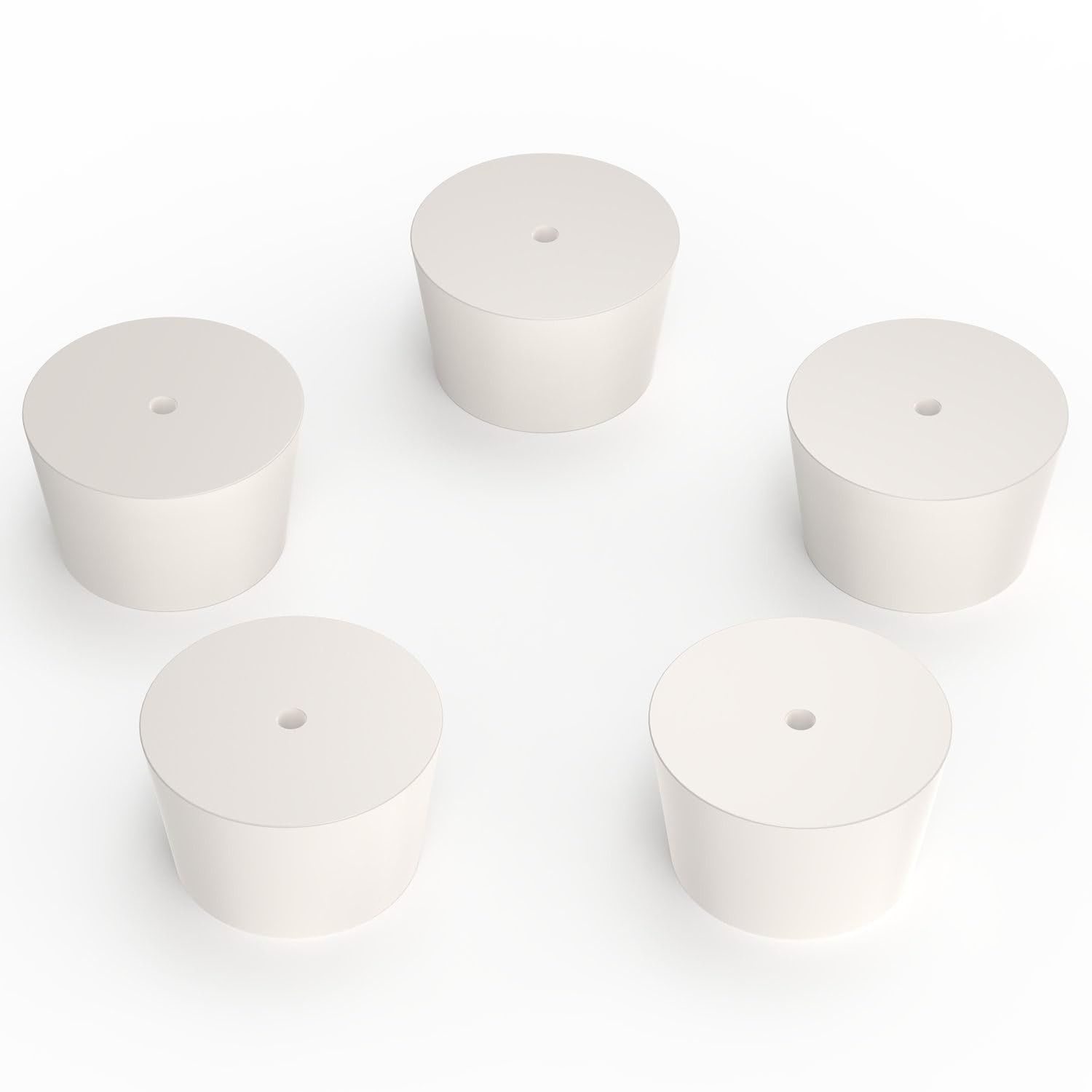 5 PCS Solid Rubber Stopper Single Hole 10# AirTight Tapered Lab Seal Plug