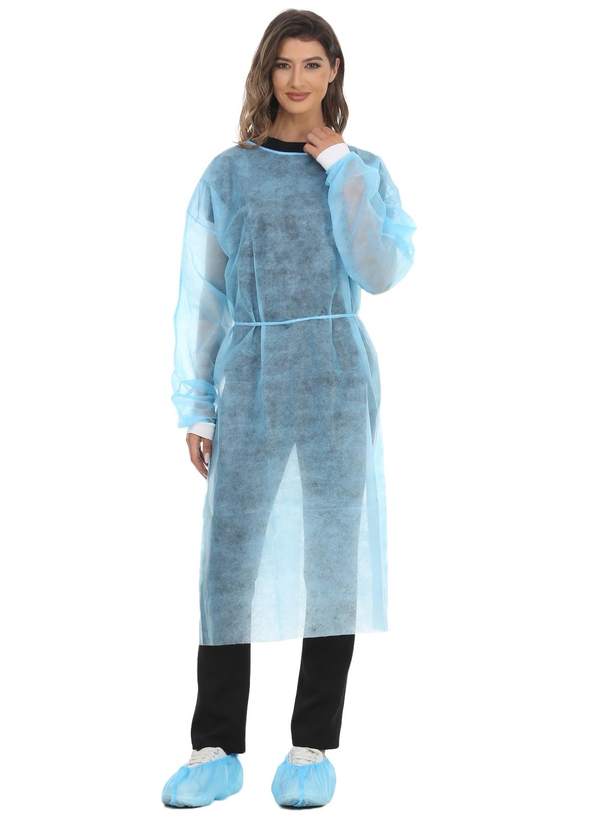Disposable Isolation Gown Polypropylene Lab Gowns Knit Cuff Long Sleeve Pack …