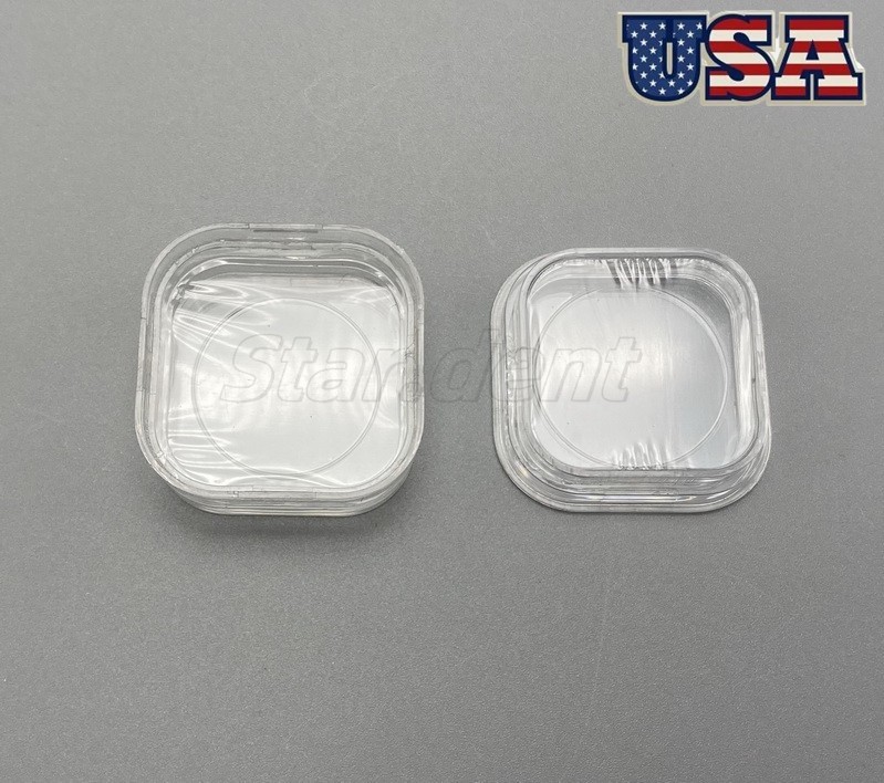 10pcs Denture Storage Box Dental Crown Box With Transparent Flexible Film Case