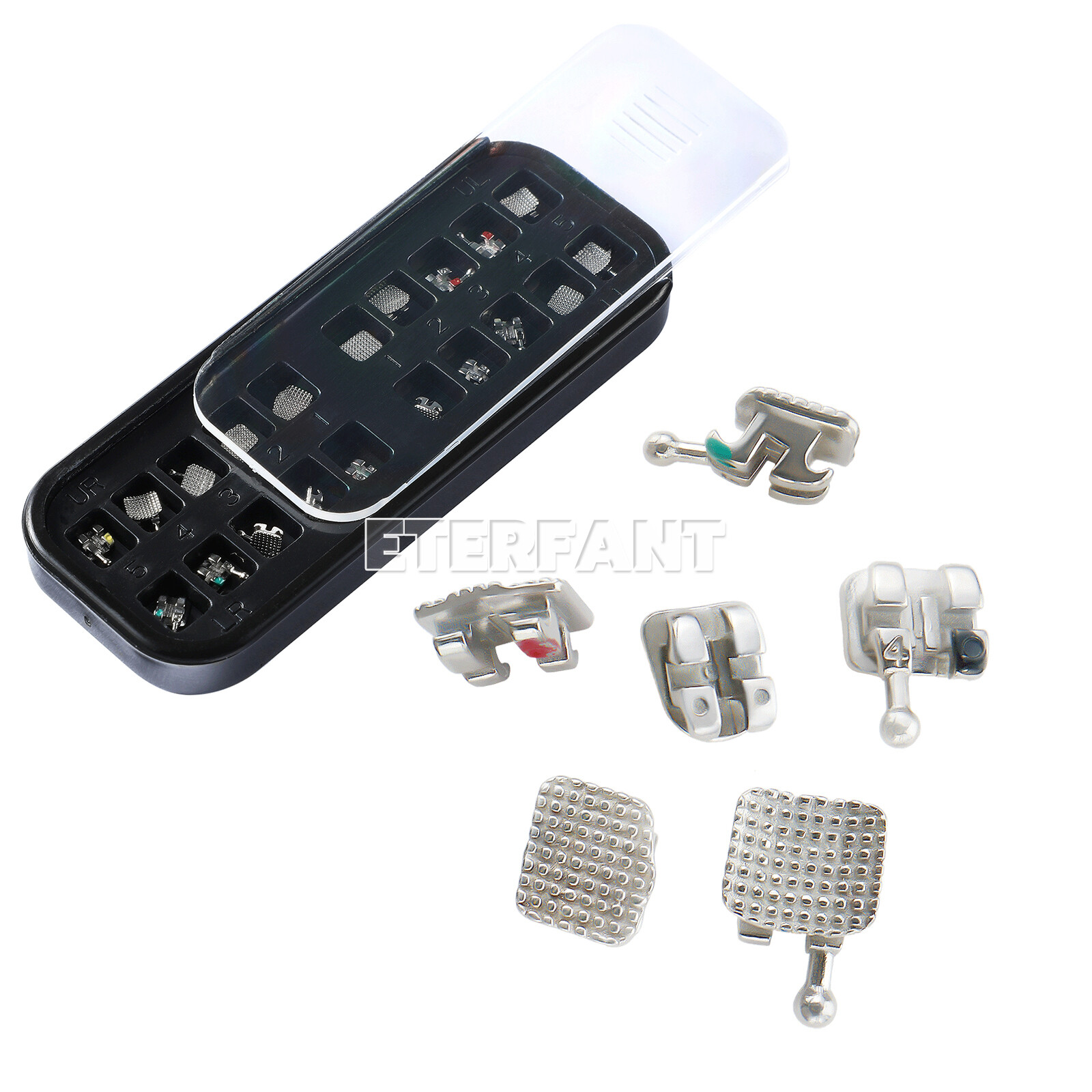 20PCs TERFANT Dental Ortho Bracket Brace Monoblock MIM Mini ROTH 018 345Hook
