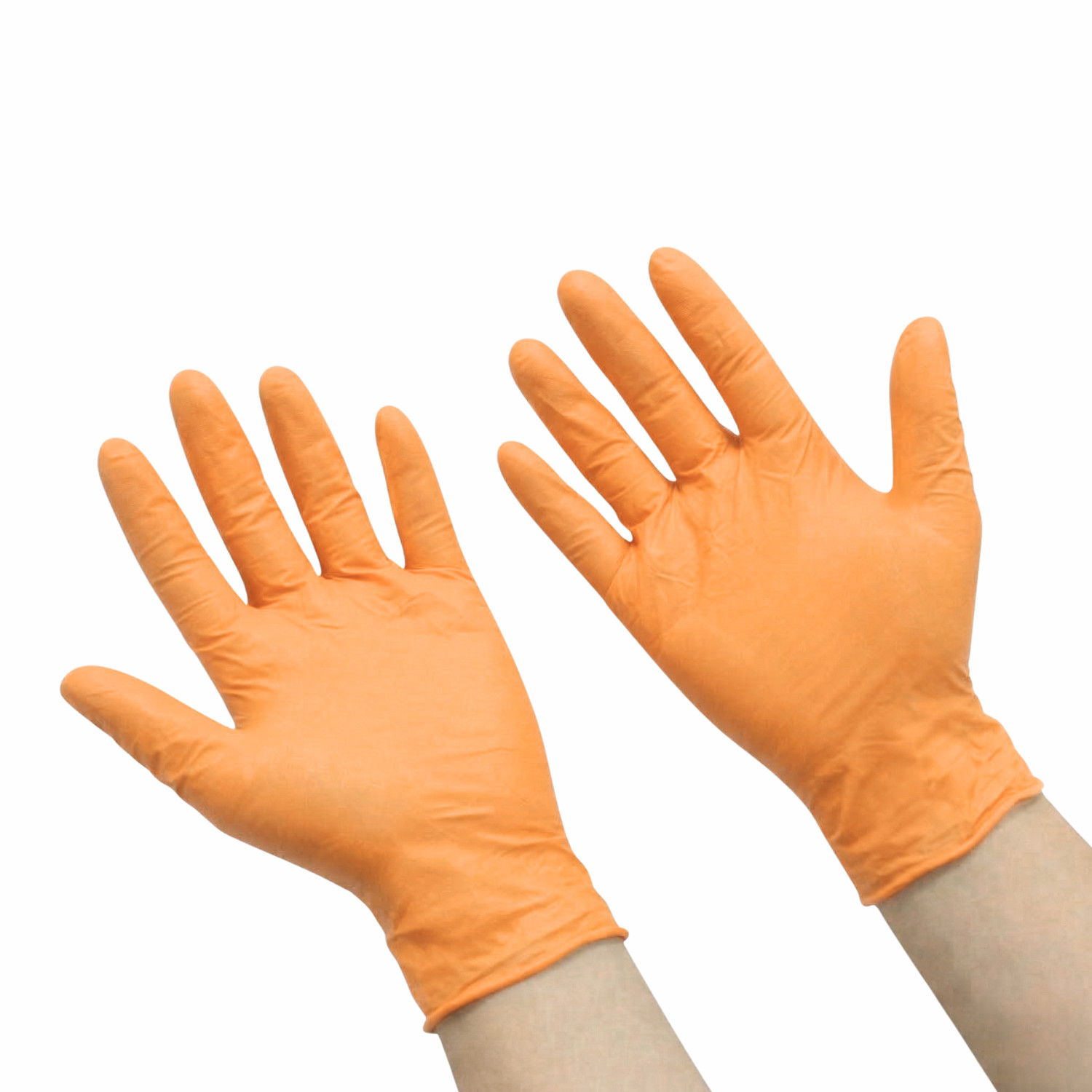 Disposable 1000 Pcs 5 Mil Orange Nitrile Gloves Fully Textured Small