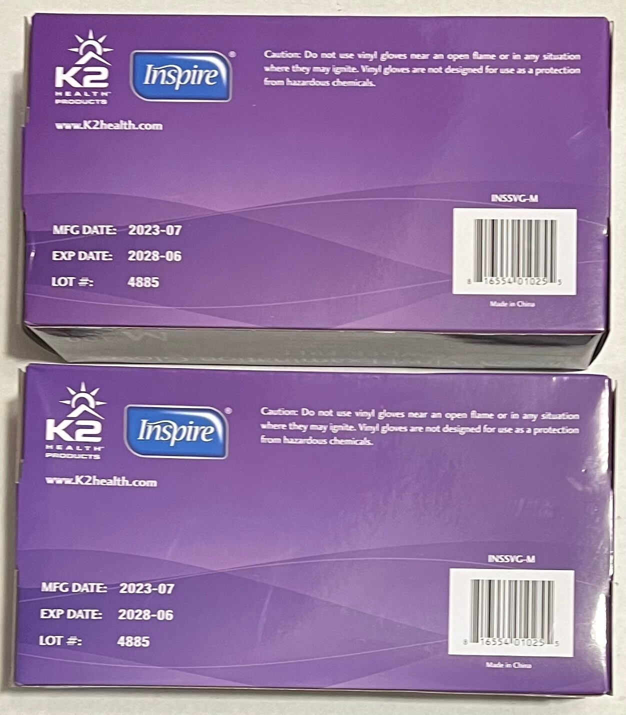 Inspire Stretch Vinyl Examination Gloves Powder Free Medium 100 Gloves X 2 Boxes
